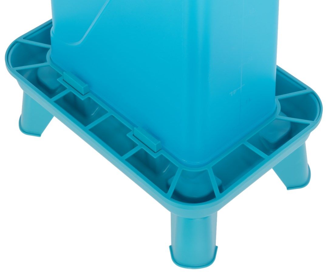Mangeoire pour volaille Kerbl sur pieds, grille anti-gaspillage, plastique, détail, jambe