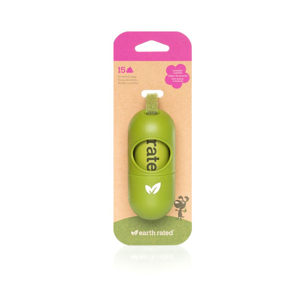 Earth Rated® Leash Dispenser with Lavender-scented Bags, packaging