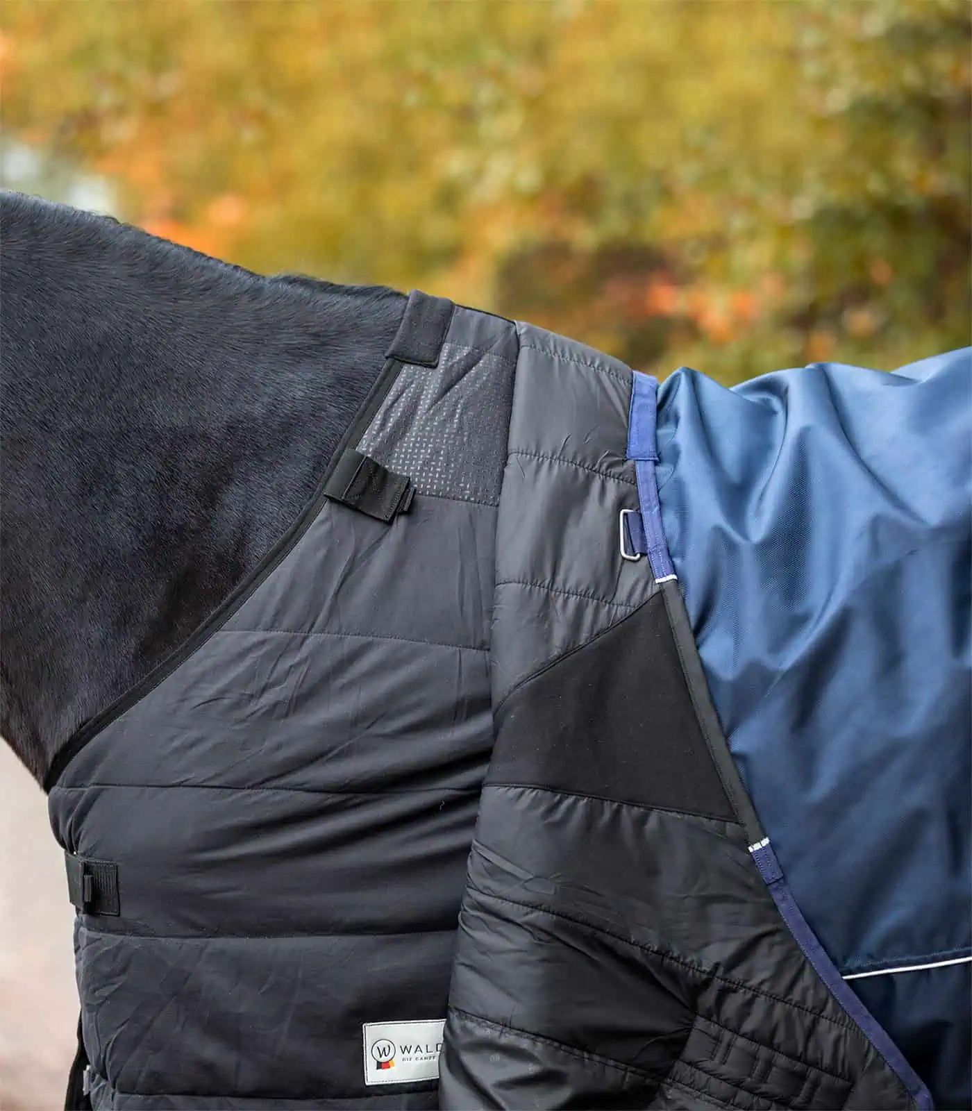 Sous-couverture polaire Waldhausen pour chevaux, noire, respirante, 125 cm