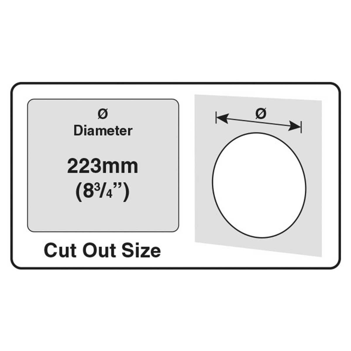 Cat Mate cat flap 210, 4-way, glass fitting, dimensioned drawing