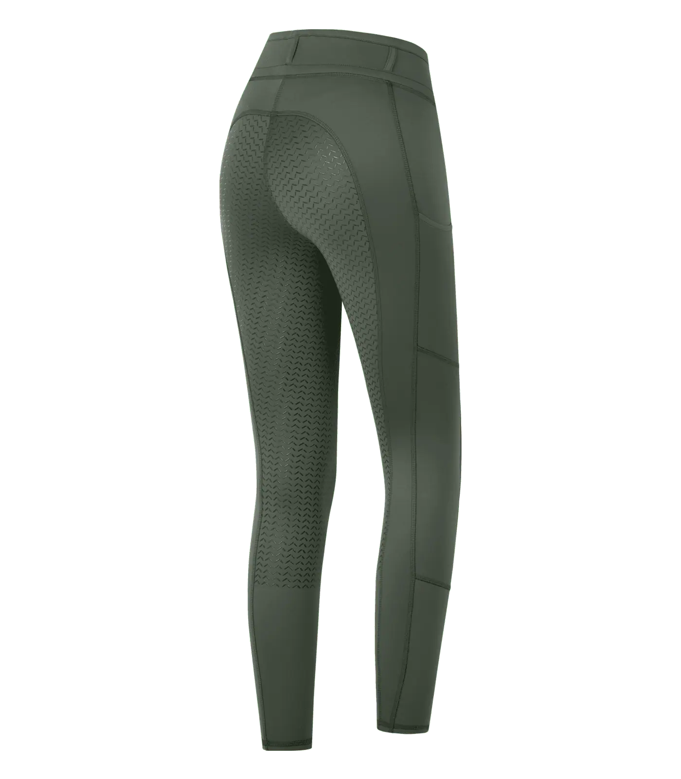Legging d'équitation thermique Ella ELT, fond intégral silicone, enfant, olive foncé, 42