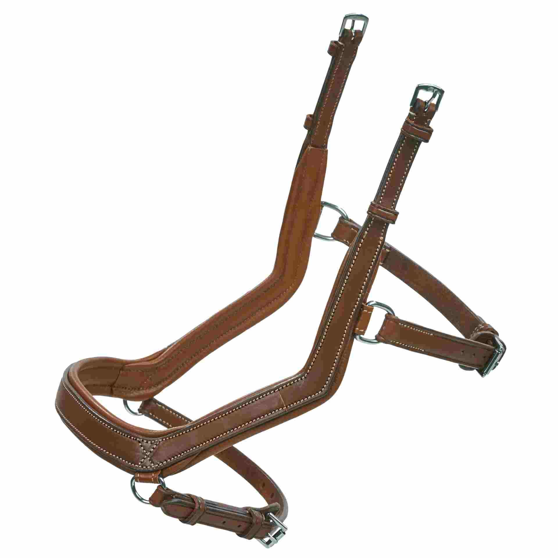 Muserolle BUSSE TAKE-OFF LINE AN, anatomique, cuir américain, COB marron