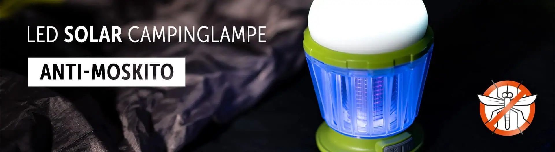 Lampe de camping solaire LED anti-moustique vert fluo