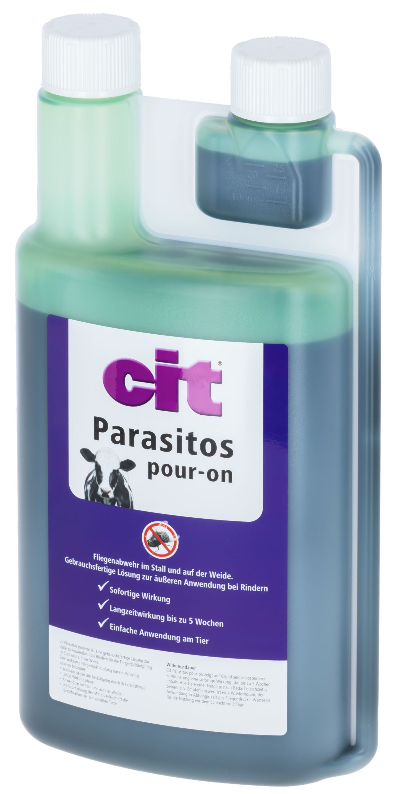 Cit Parasitos Pour-On Parasite Protection for Cattle, 1 L