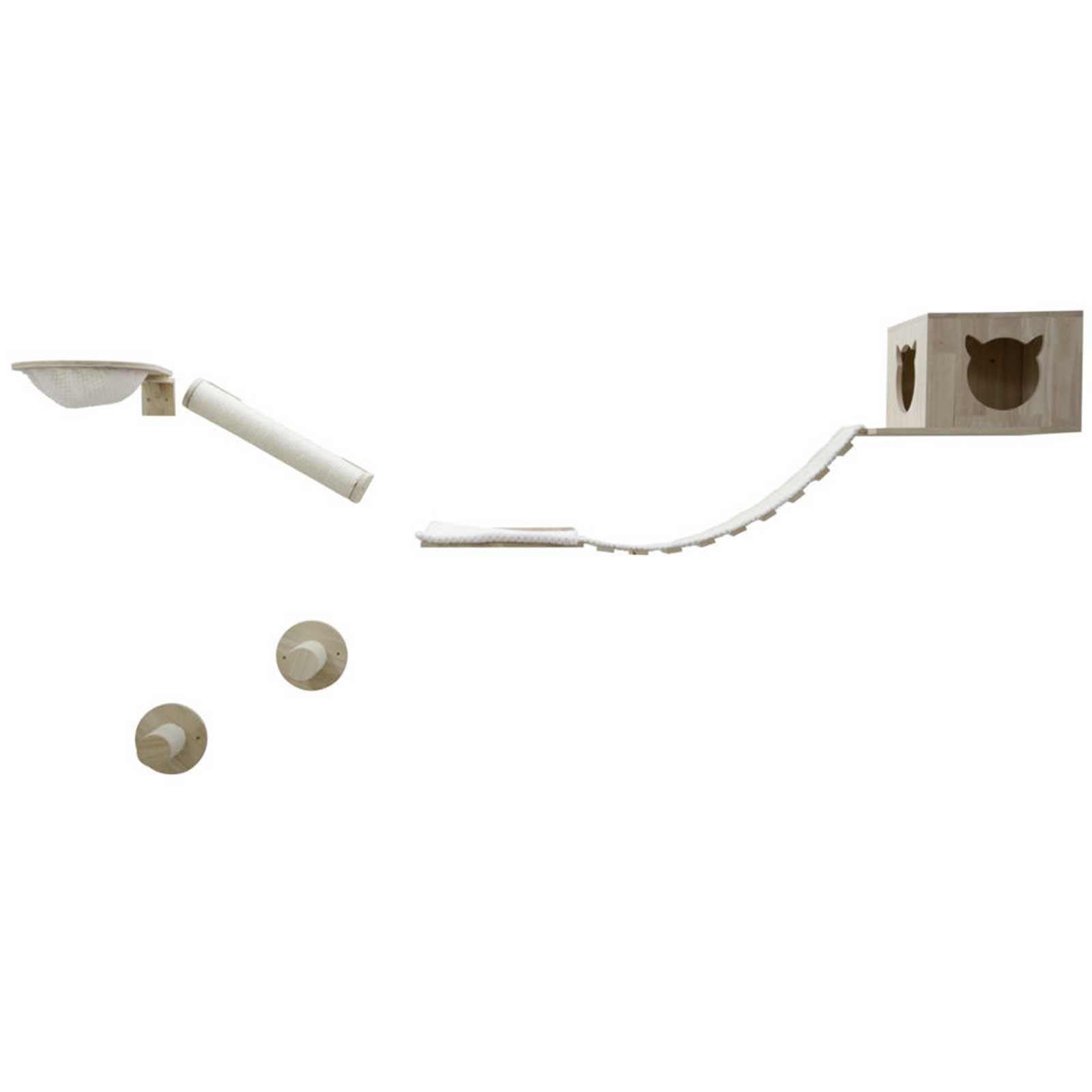 Kerbl Mur d'escalade pour chats Anden, 7 pièces, bois massif, contenu de la livraison