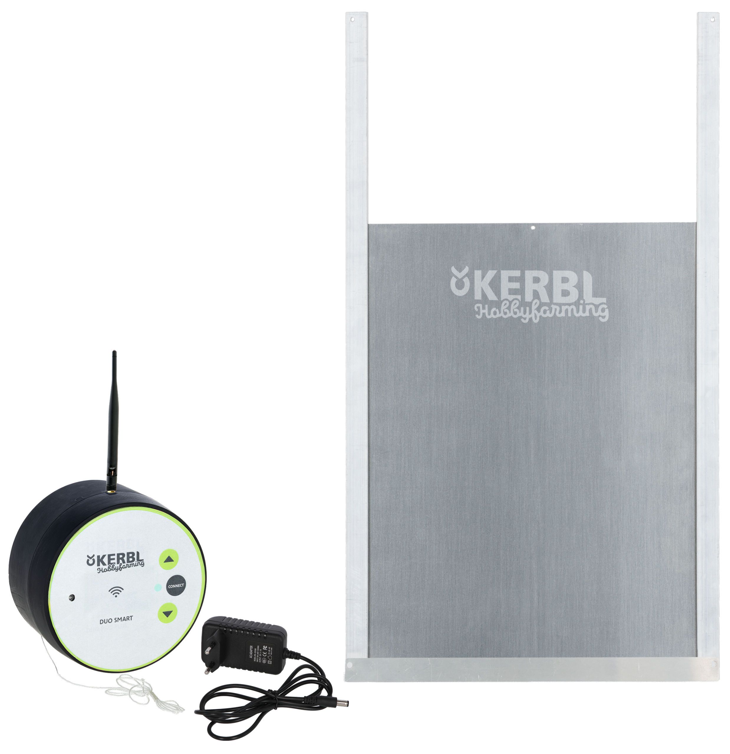 Kerbl Automatische Hühnertür WLAN Steuerung Duo Smart, inkl. Schiebetür
