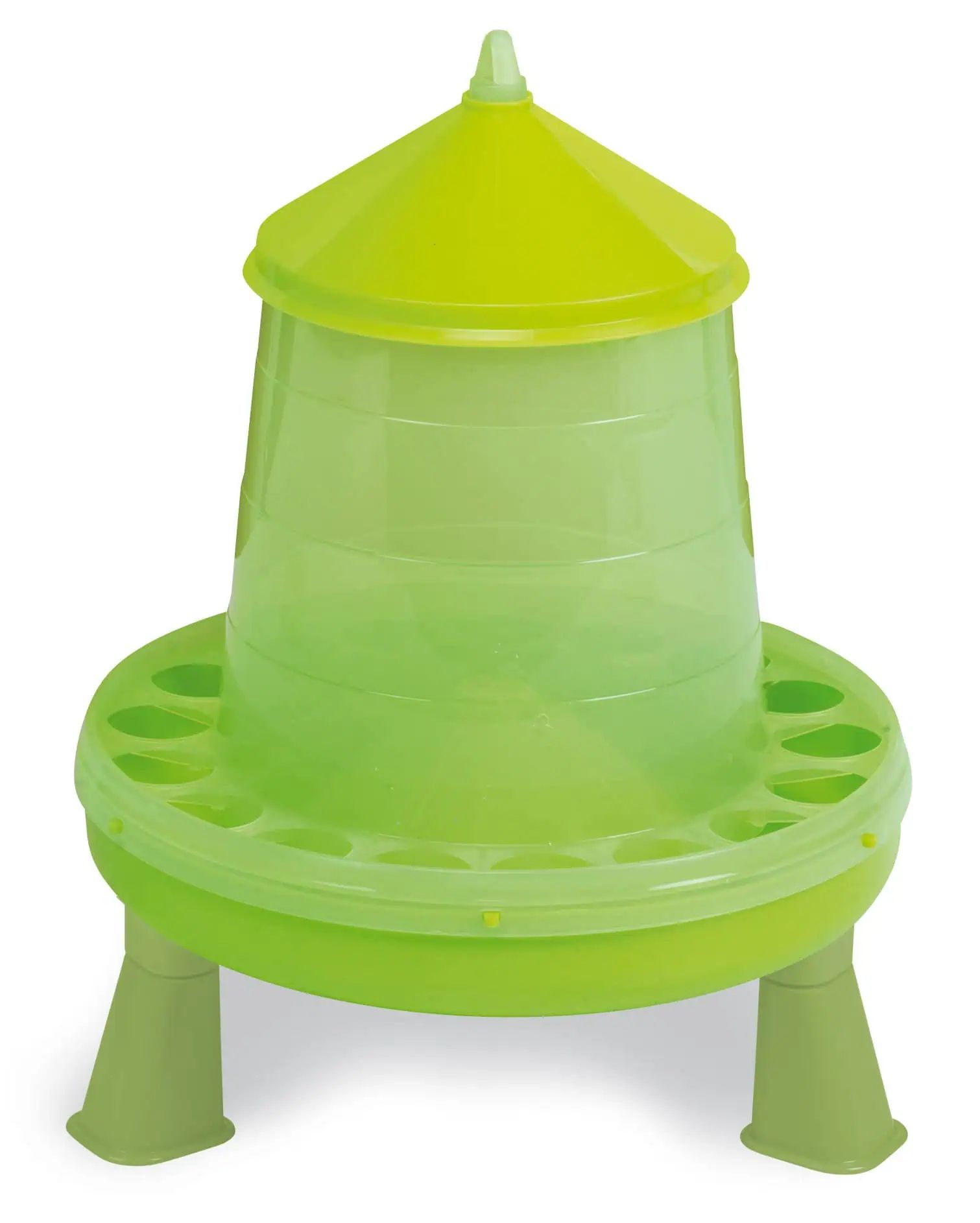 Mangeoire pour poules en plastique 4 kg avec pieds , vert