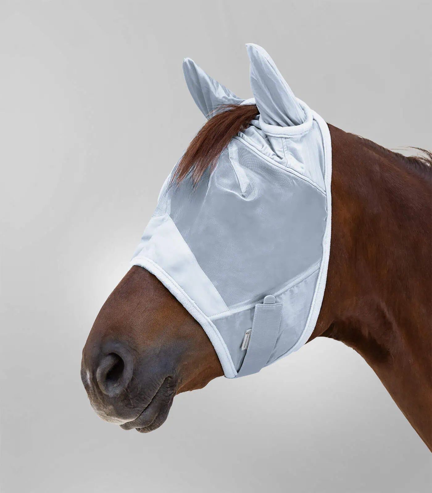 Waldhausen PREMIUM Fliegenmaske mit Ohrenschutz, UV-Schutz für Pferde, silbergrau Pony