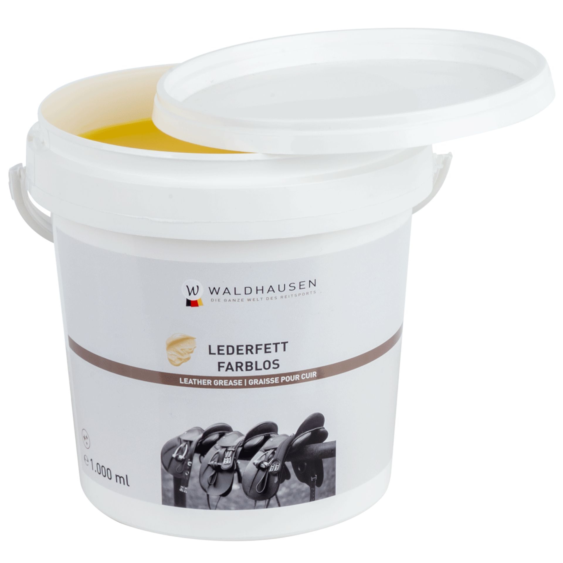 leather grease, bucket, care product, color white, 1000 ml