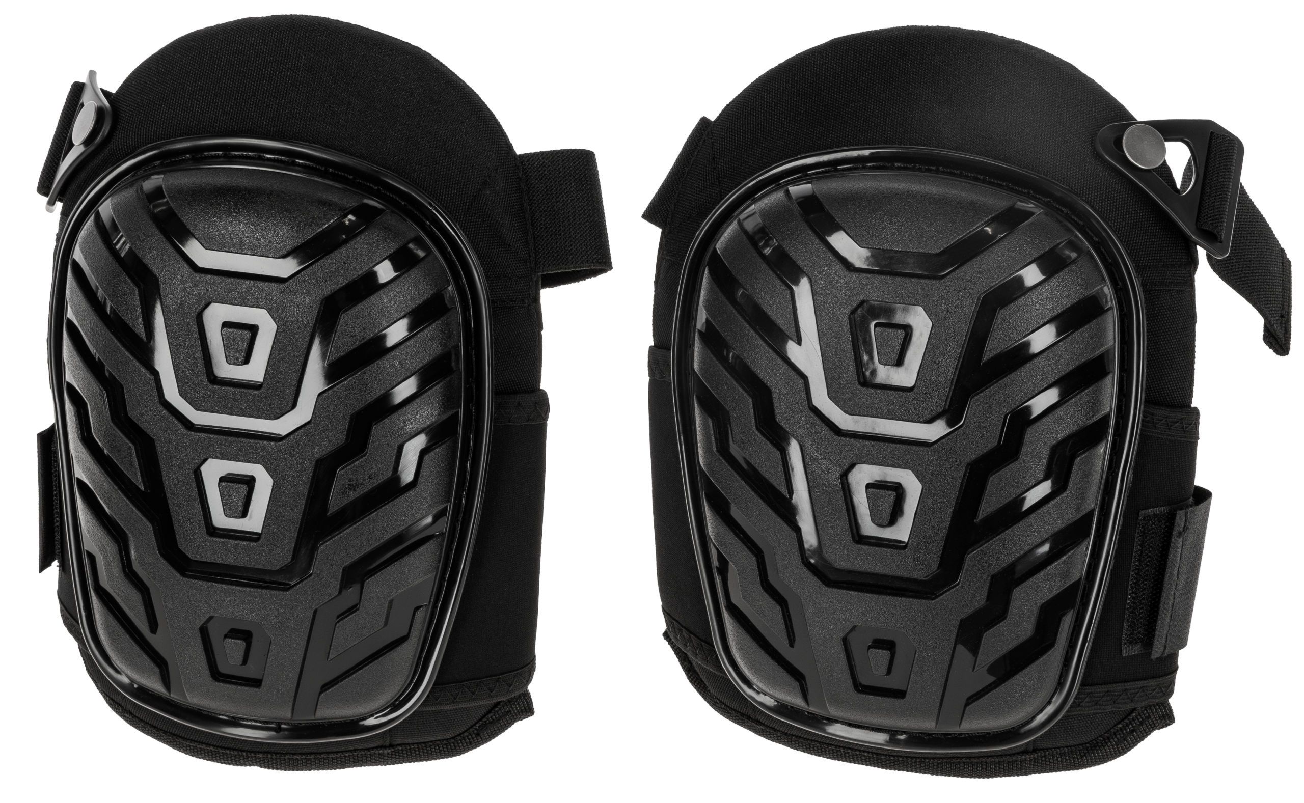 knee pads, protective gear, hard shell, black, pair