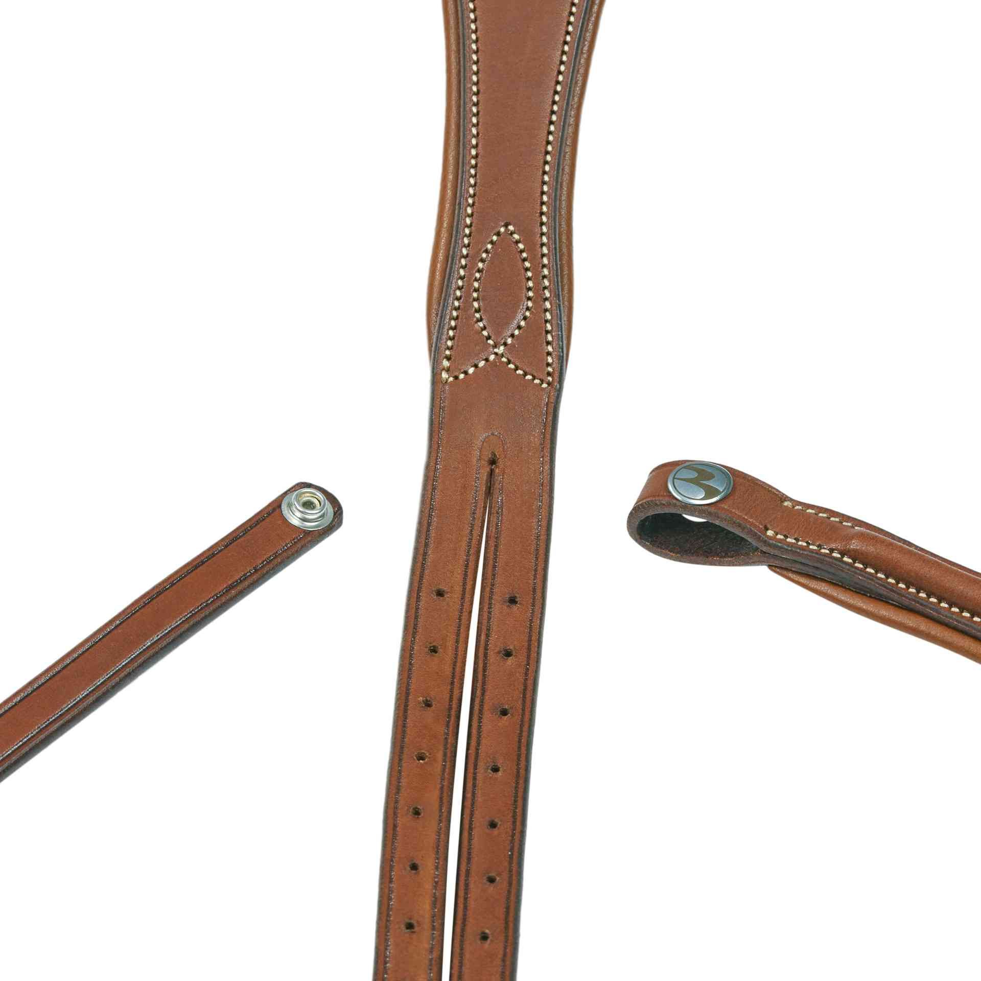 BUSSE träns TAKE-OFF LINE AS, anatomisk nackstycke, läder, detaljbild, söm
