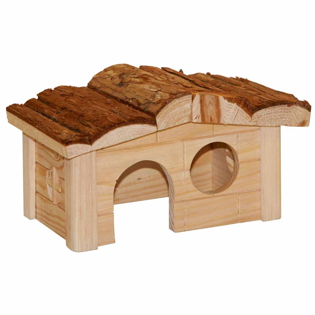 Kerbl Maison pour hamster NATURE en bois naturel, 20x14x12 cm