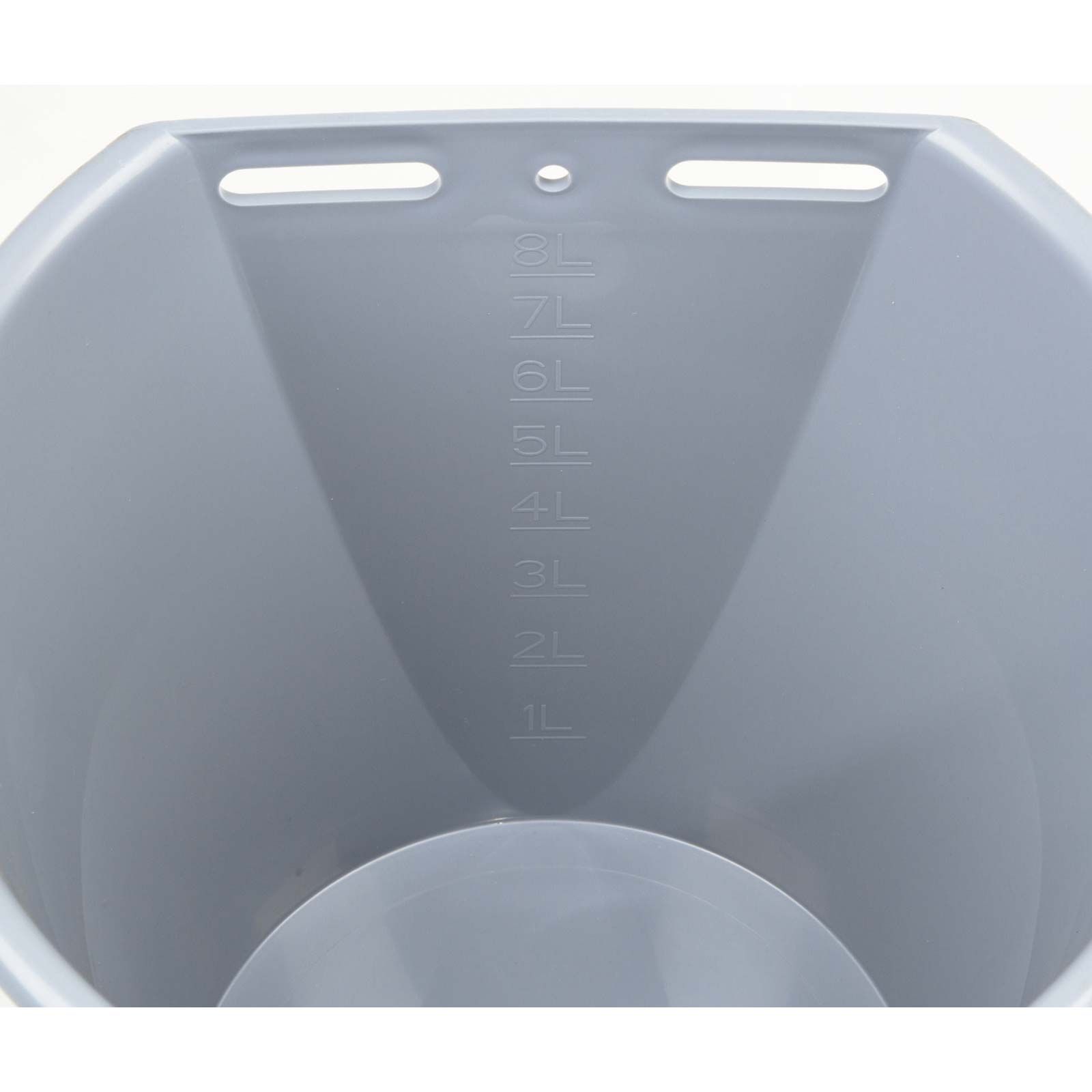 Kerbl Calf Drinking Bucket Plastic with Teat 8 L Grey, detail view, scale