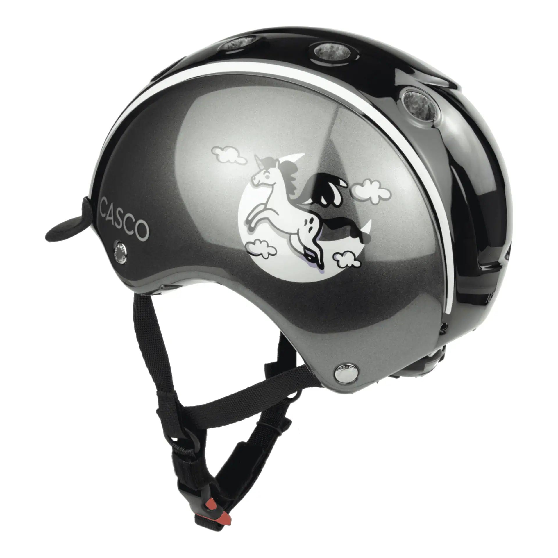Casque d'équitation Casco Nori Iconic, casque enfant avec protection nuque, Moonbeam Anthracite XS