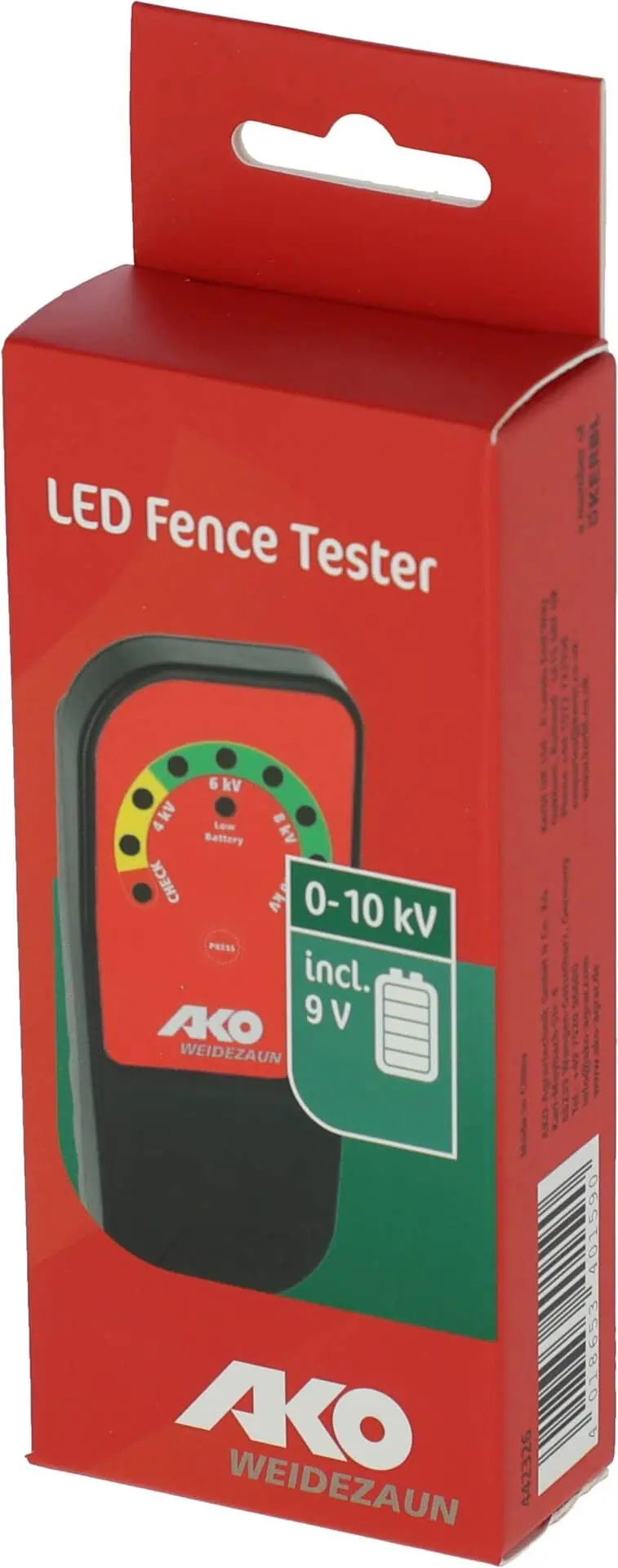 AKO Fence Tester Without Ground Spike, LED Display, packaging