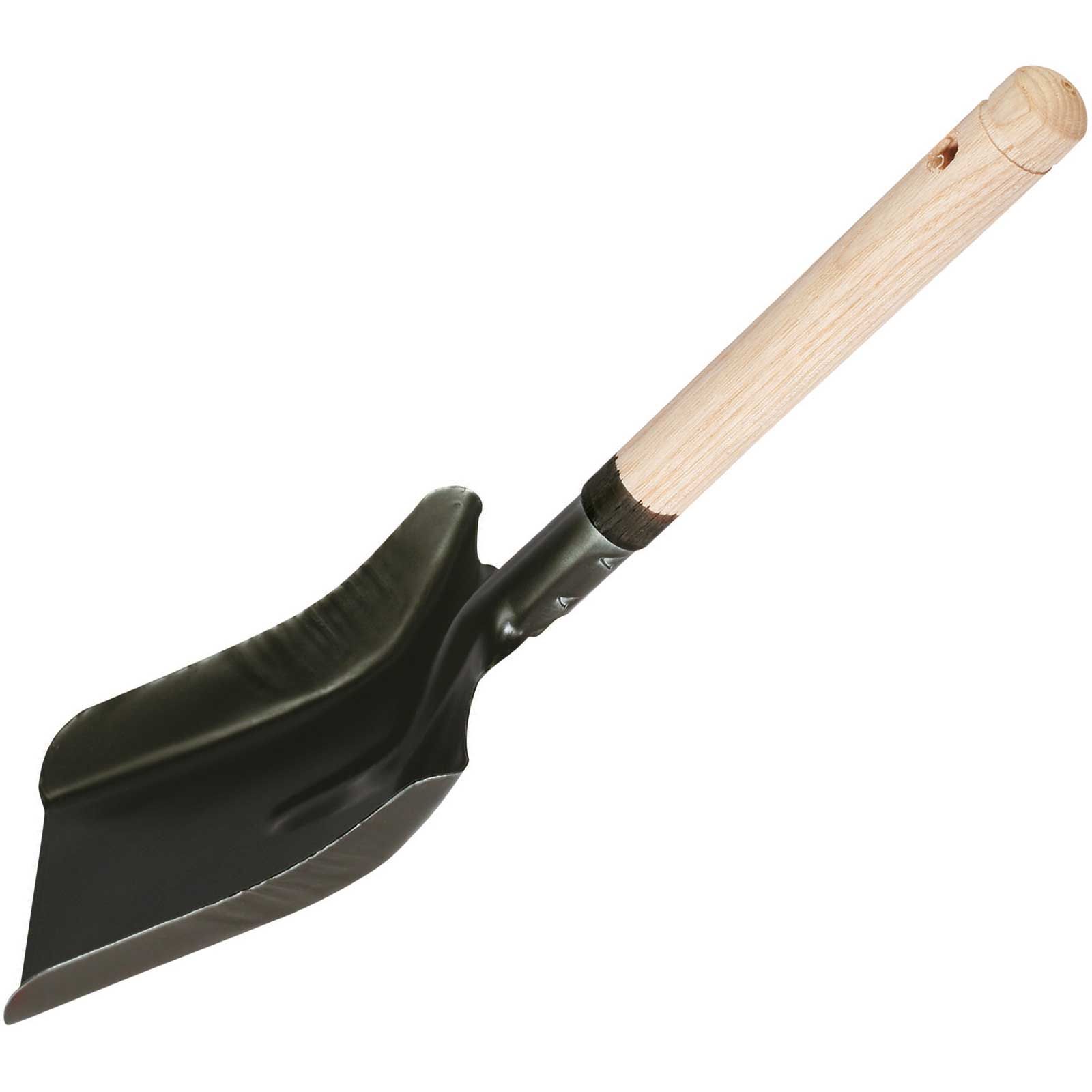 Kerbl Narrow Coal Shovel with Wooden Handle, Robust Metal Scoop, illustrative image