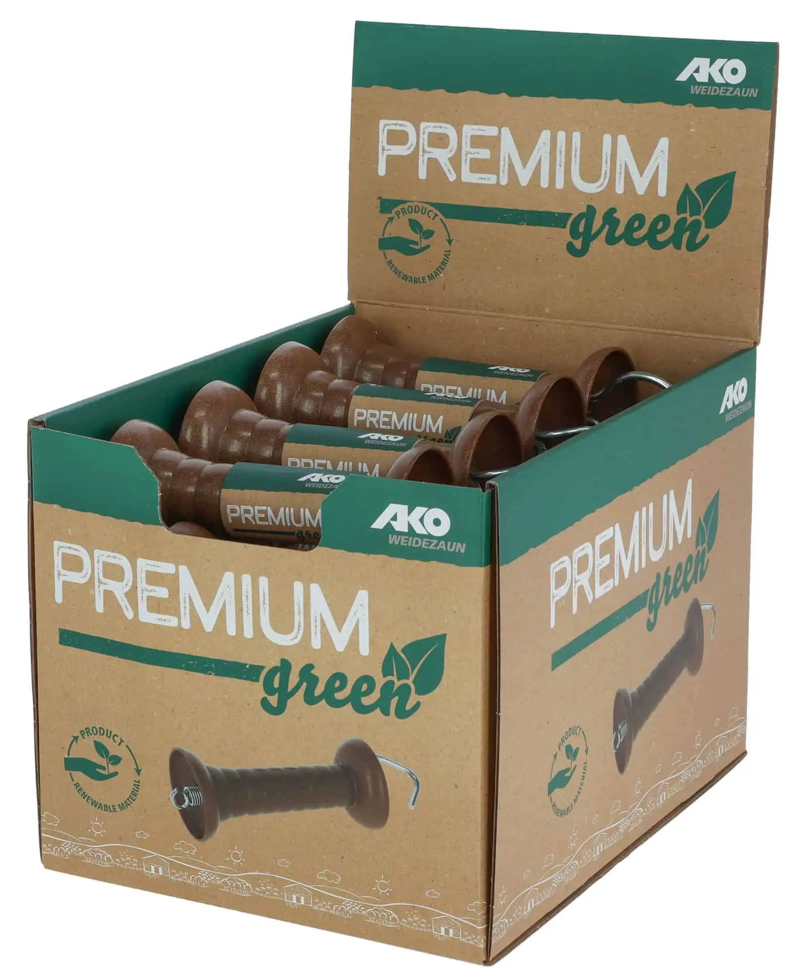 AKO Premium Gate Handle BIG green, Bioplastic Fence Handle, packaging