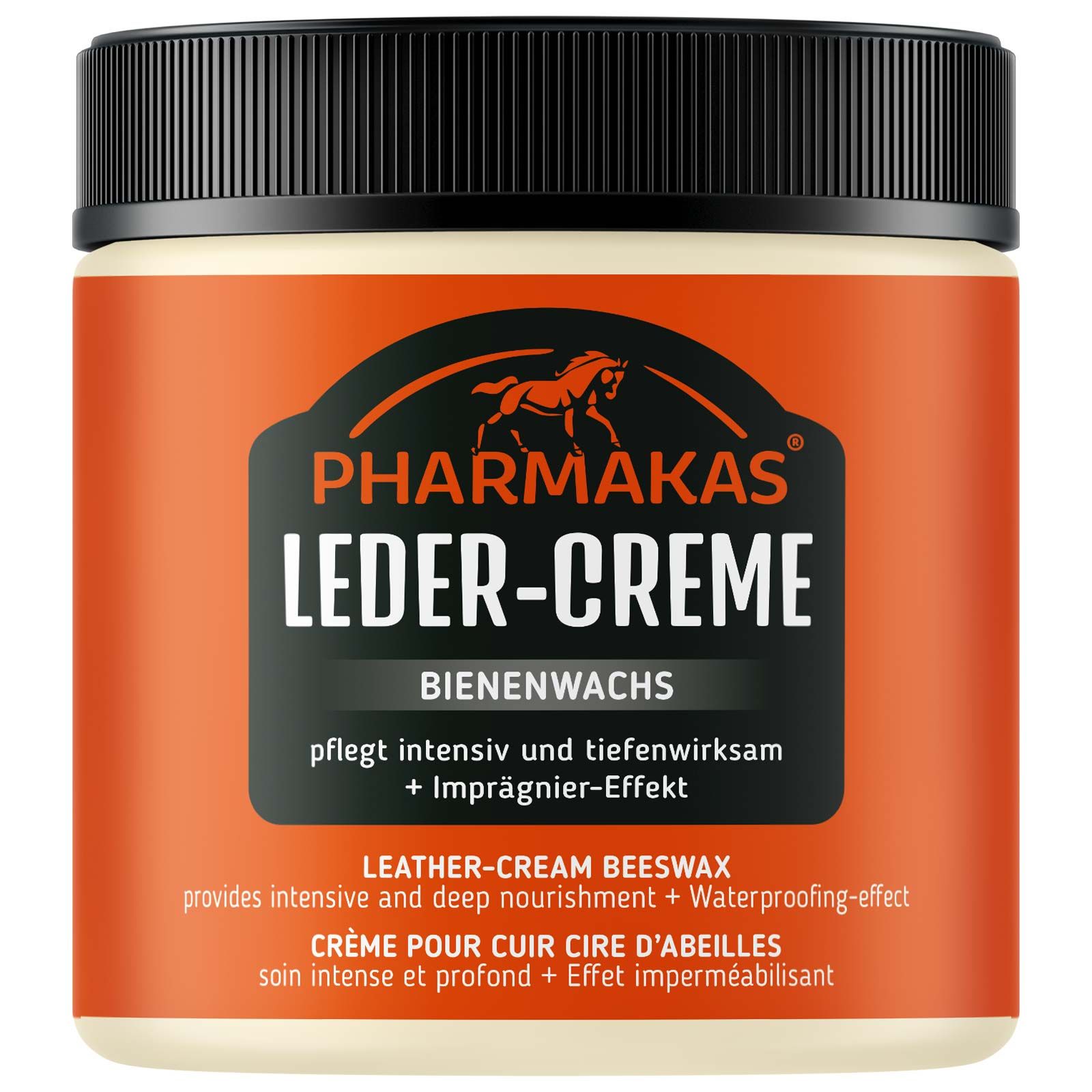 Pharmakas Leather Cream Beeswax 500 ml, förpackning