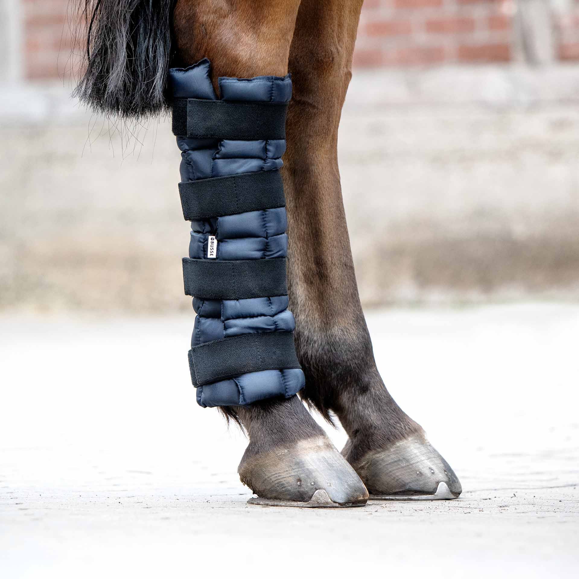 BUSSE Cooling Boot COOL OFF Horse, Navy, 47 x 42 cm, in use, leg