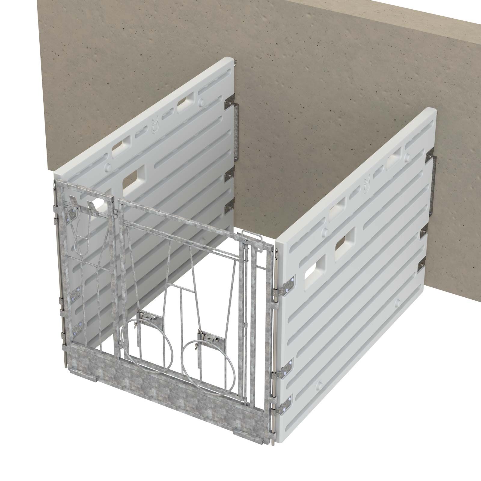 Kerbl Box Modulare per Vitelli Singolo a Parete, Plastica, schema di montaggio