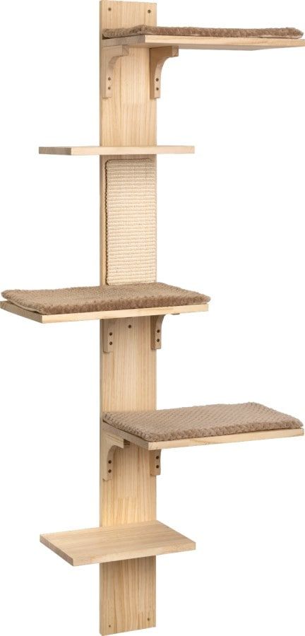 Kerbl Wall Scratching Post TIMBER with Resting Areas