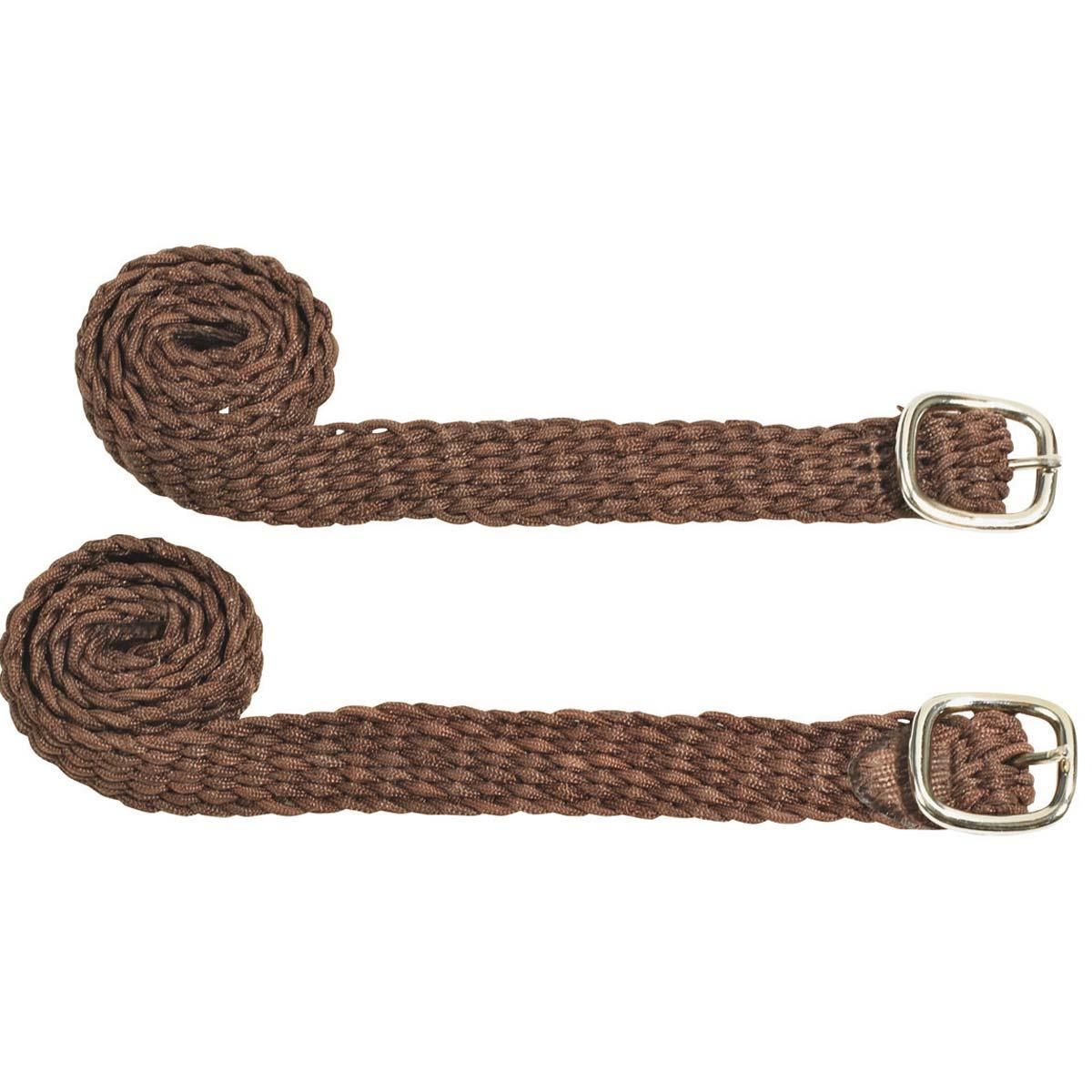 BUSSE Sarkantyúszíj 1A-Minőség, Nylon, Fokozatmentesen Állítható, 48 cm, sötétbarna/rozsdamentes acél