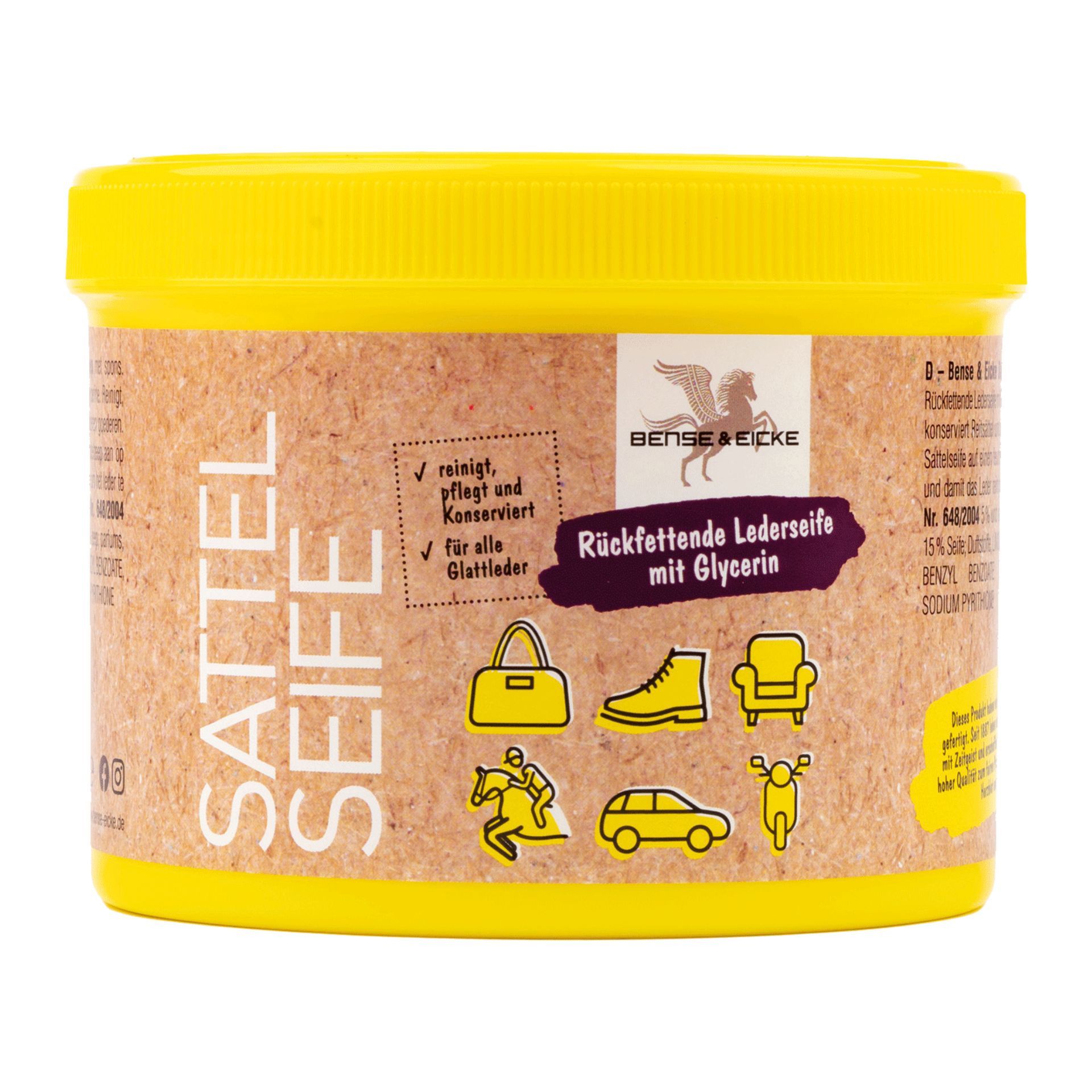 Savon pour selle Bense & Eicke avec éponge, entretien nourrissant, 500 ml