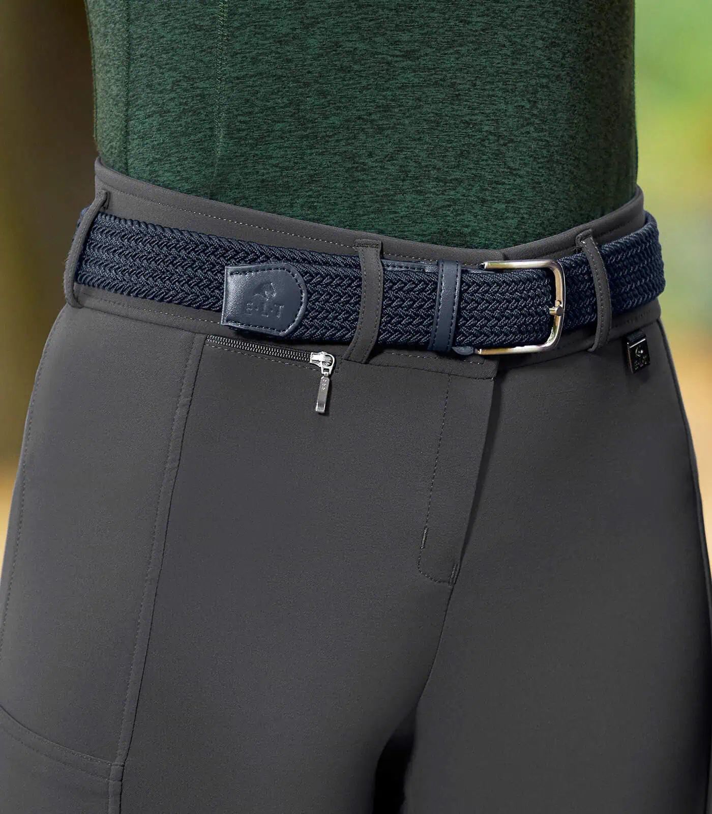 ELT Stretchgürtel Malina, Flechtgürtel unisex, 100% Polyester, dunkelblau, S/M