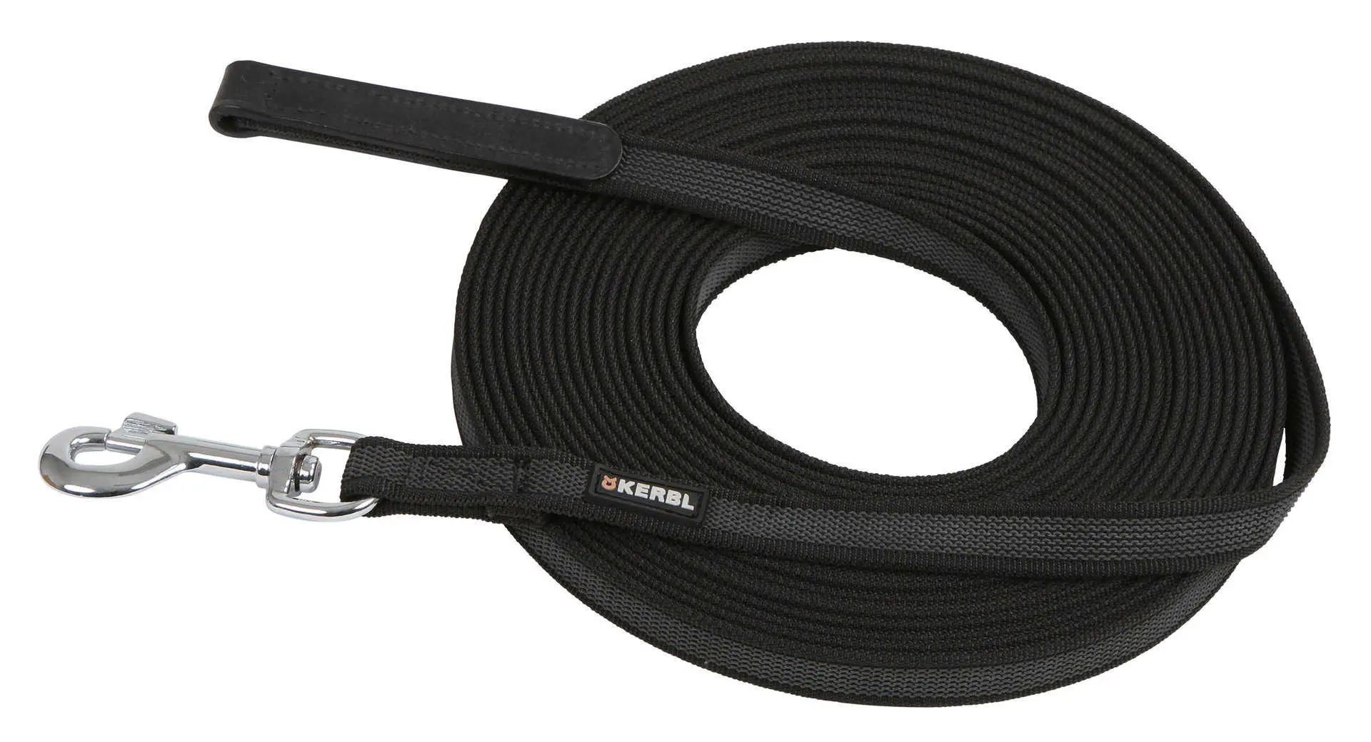 Longe de dressage Kerbl Antislip caoutchoutée avec mousqueton, 10 m