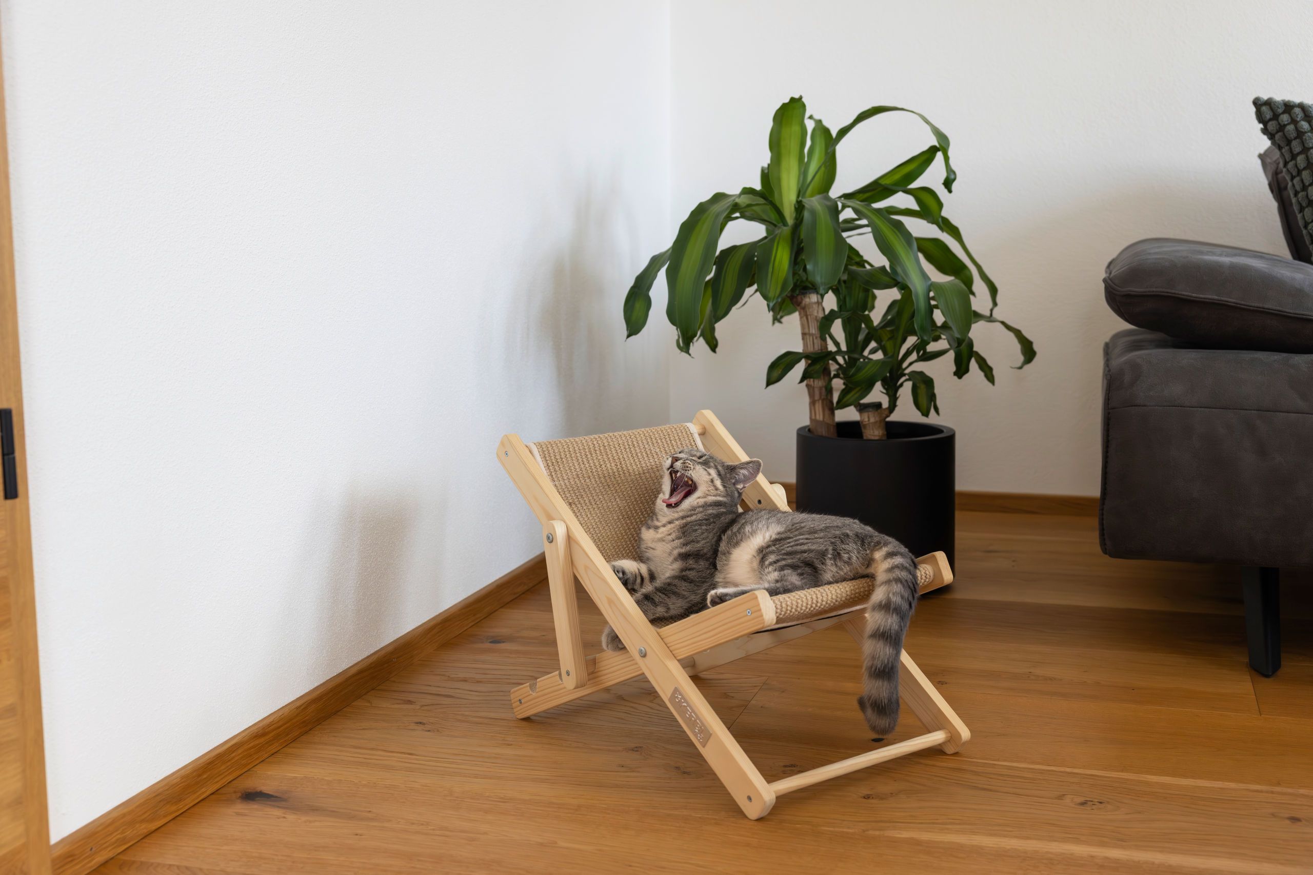 Kerbl Beach transat pour chat en sisal, hauteur réglable, marron