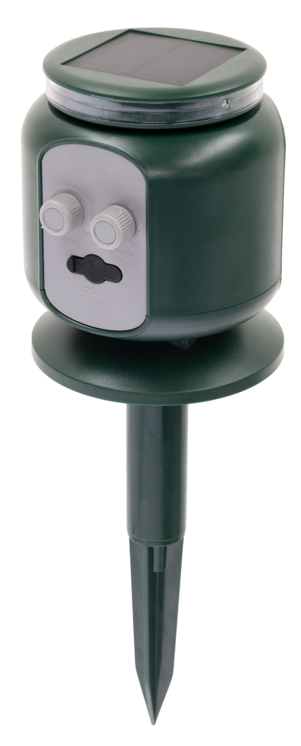 Répulsif à ultrasons solaire pour animaux MultiSonic, vue arrière, interrupteur
