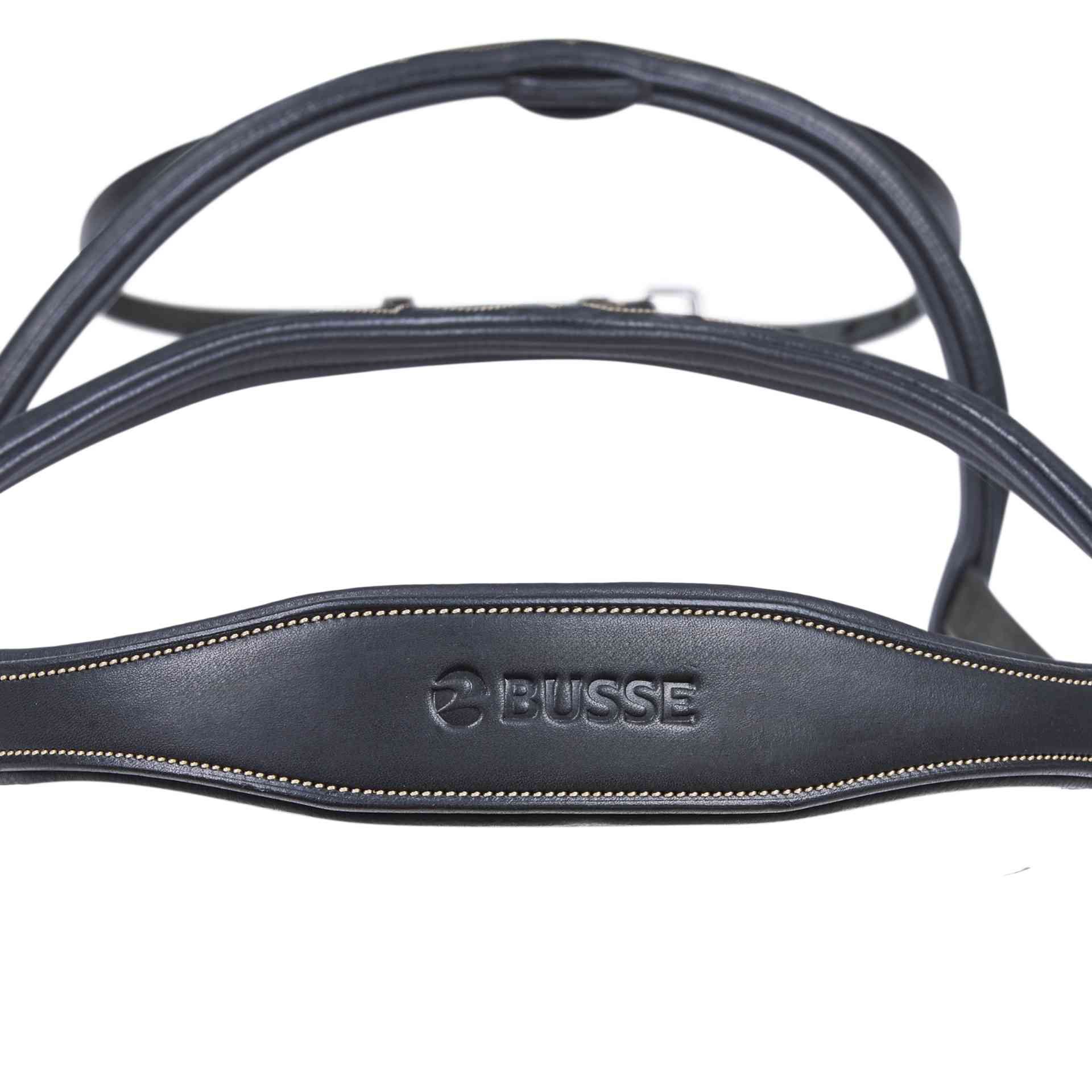 BUSSE Căpăstru TAKE-OFF LINE AS, piesă de ceafă anatomică, piele, vedere din față