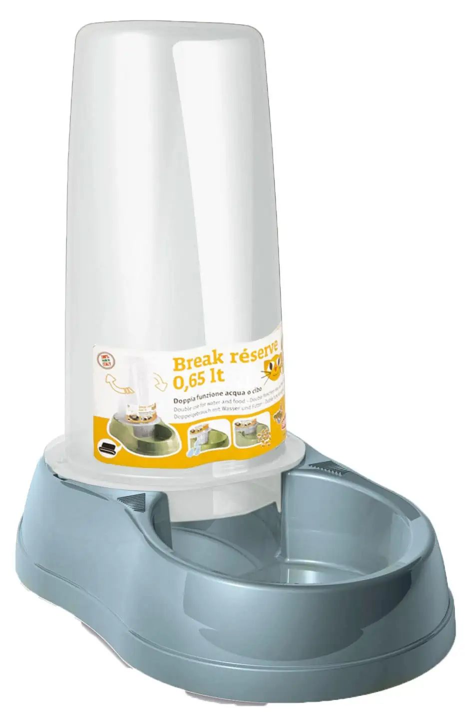 Wasser- und Futterautomat blau, 0,65 L