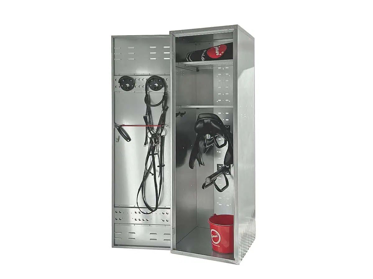 Growi Sattelschrank Standard mit Sattel- und Trensenhaltern, Zylinderschloss, 190 x 60 x 60 cm
