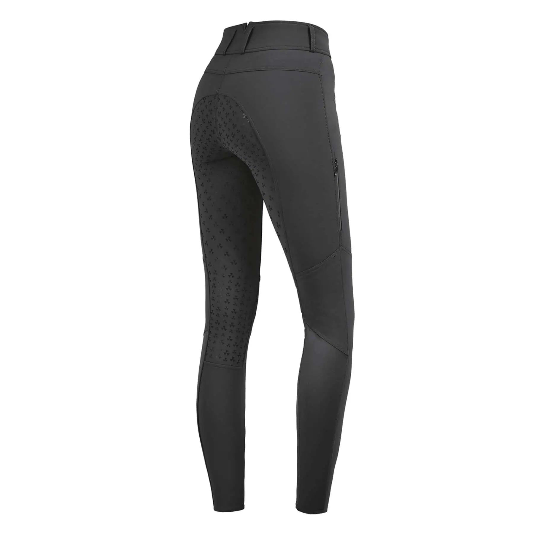Pantalon d'équitation ELT Hella High Waist en silicone, fond intégral, asphalte D42