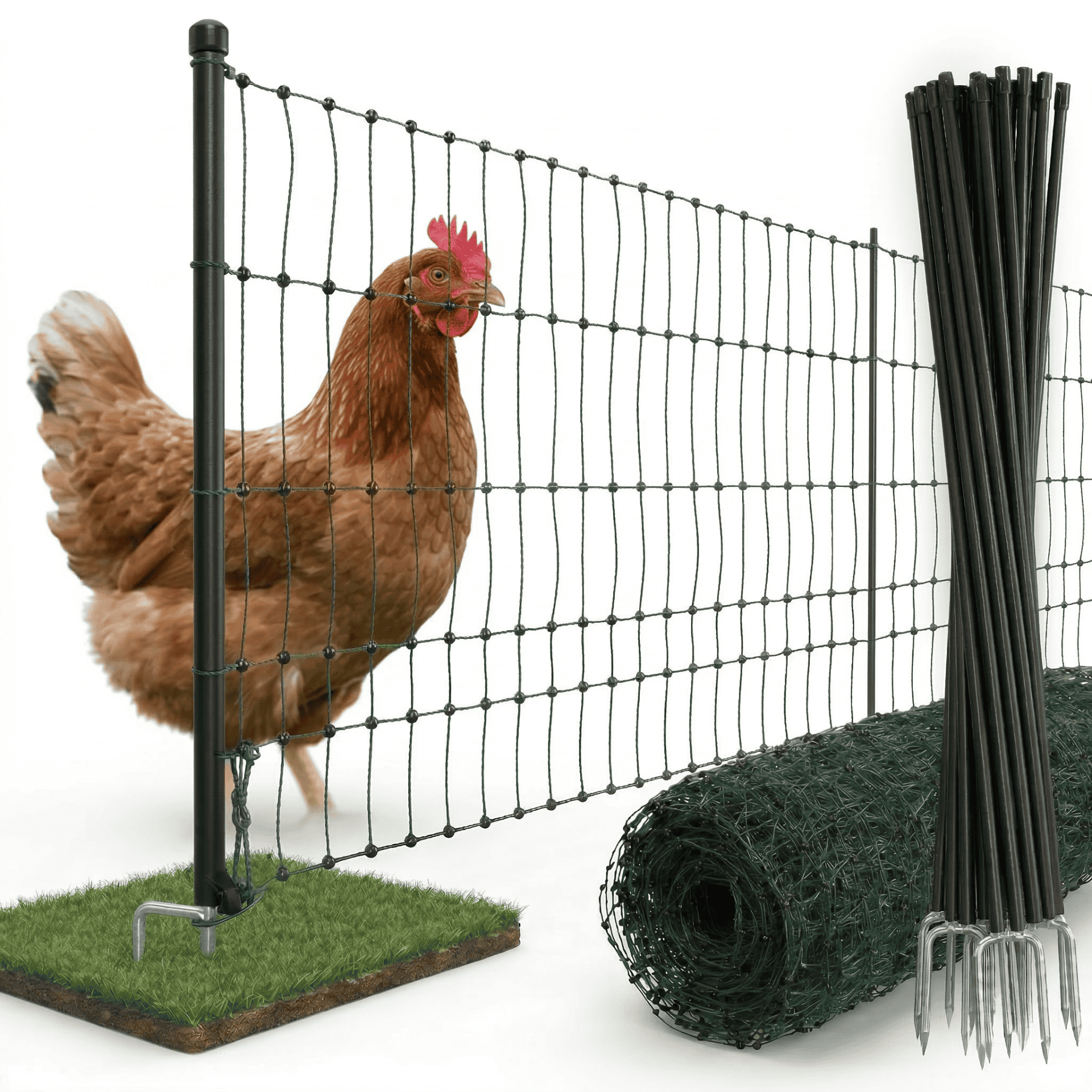 Agrarzone Classic plasă de gard pentru păsări fără curent, verde 25 m x 106 cm