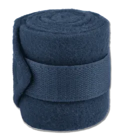 Dunkelblaue Fleece Bandage fuer Pferde, gerollt, mit Klettverschluss