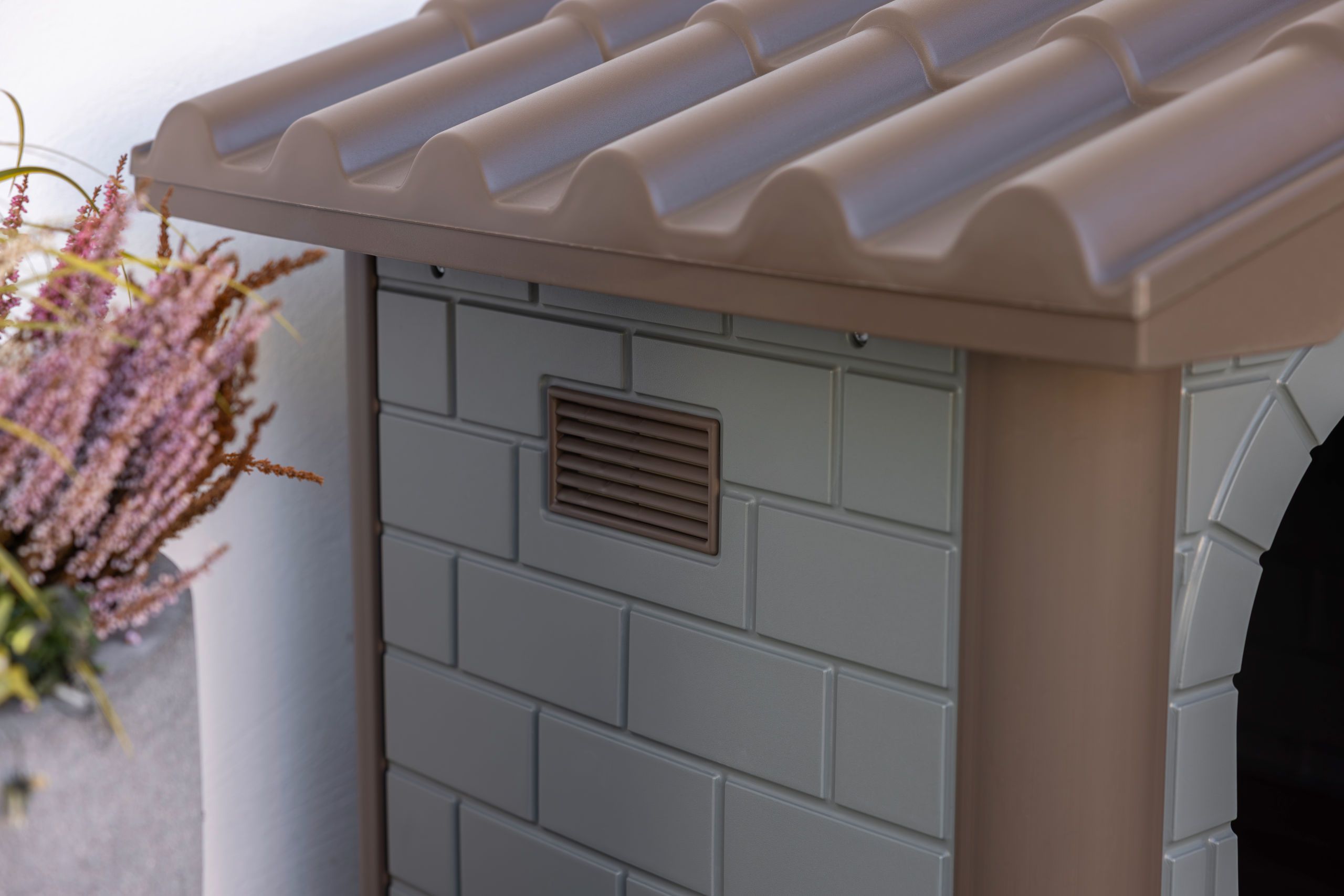 plastic, house, vent, shingle, gray