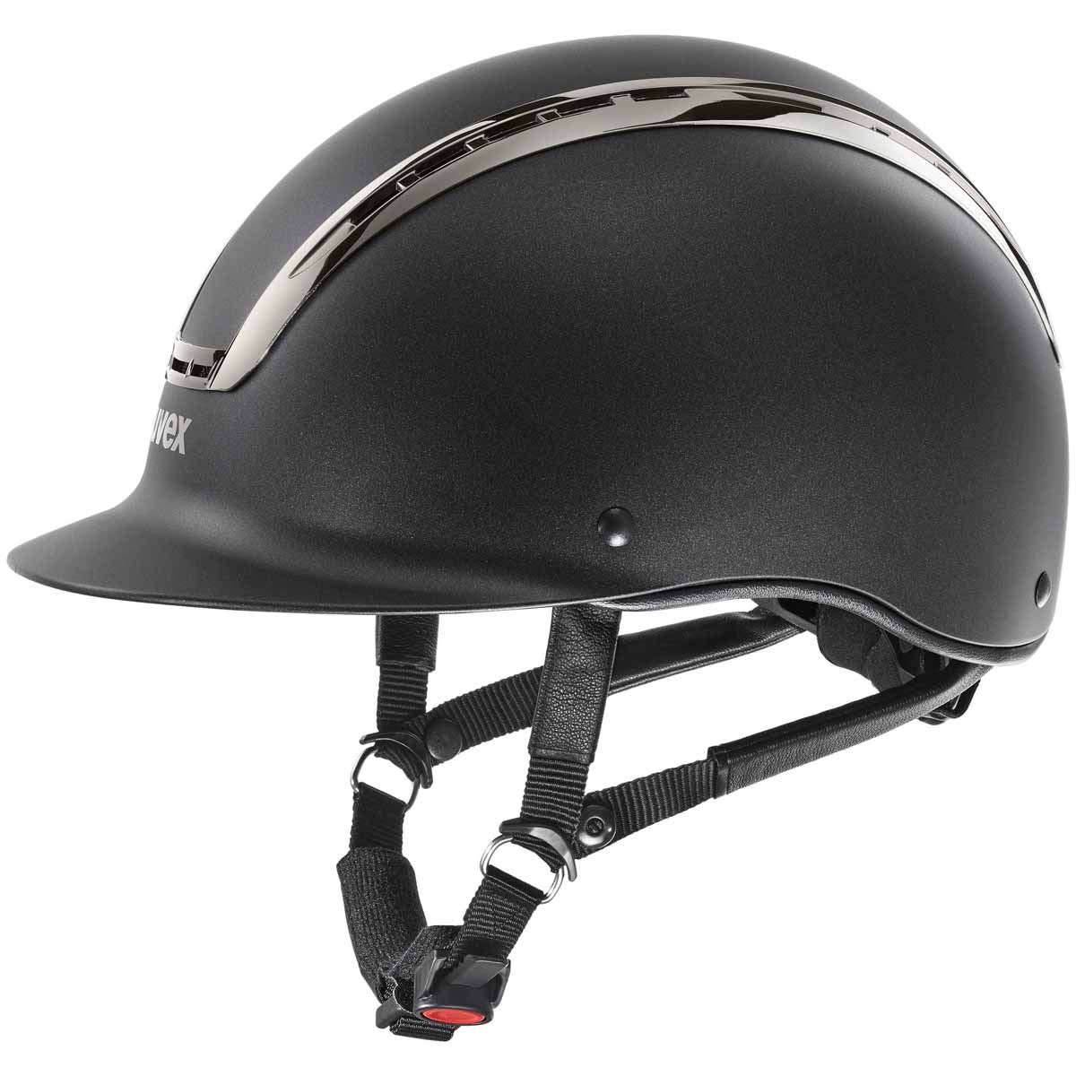 uvex Ridhjälm suxxeed chrome, elegant hjälm med kromram, sidovy