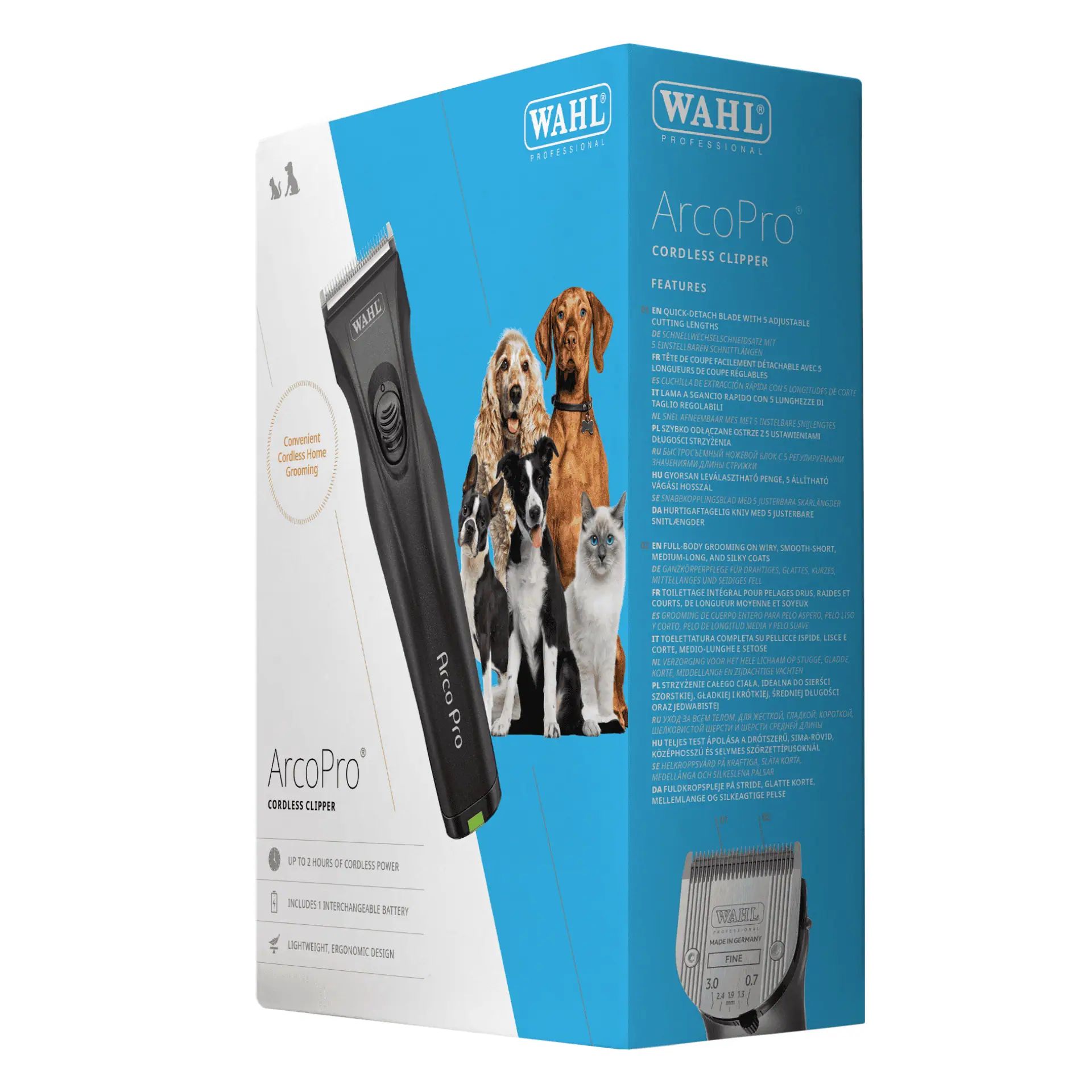Wahl Arco Pro Hunde-Schermaschine, kabellos, mit Akku und leisem Betrieb, Verpackung