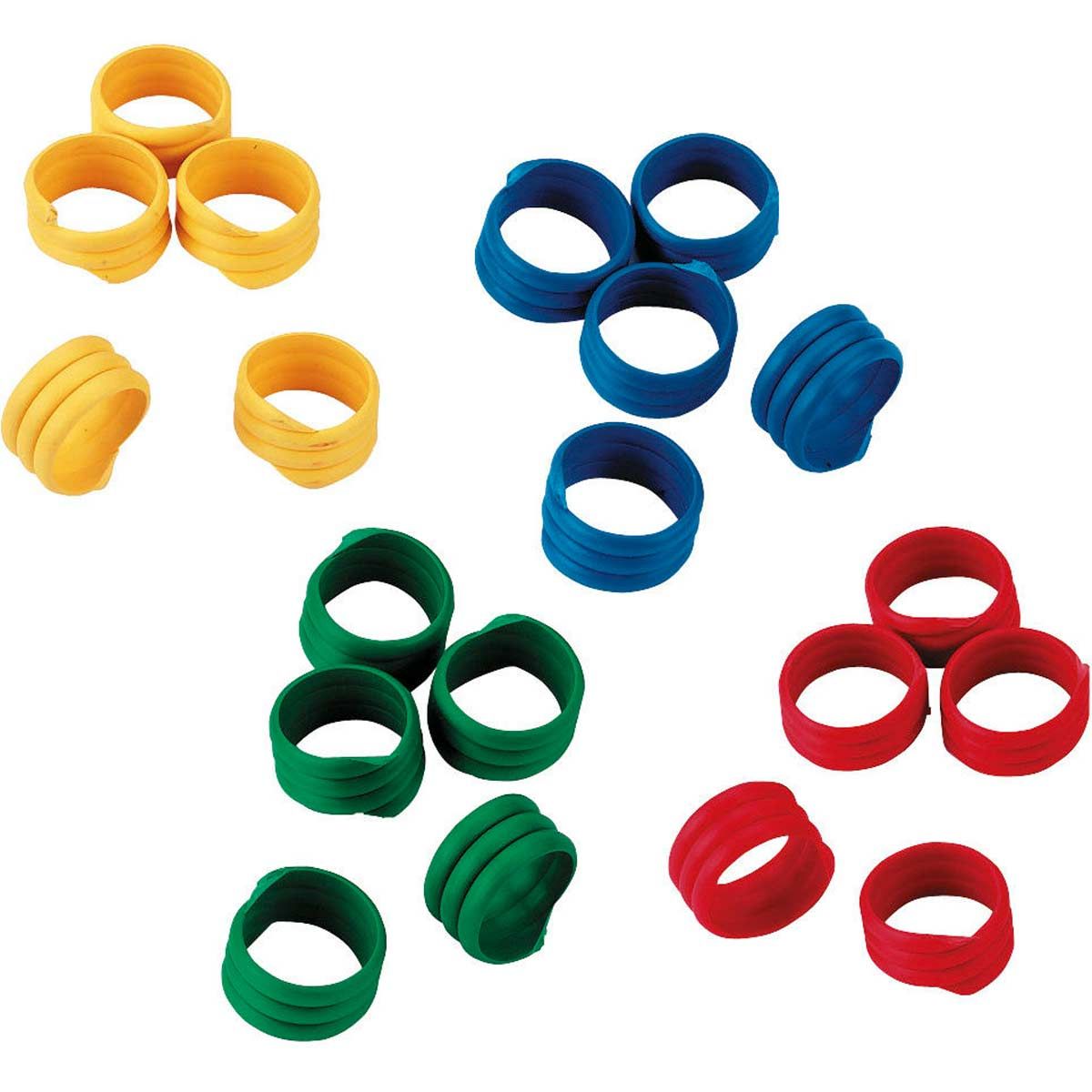Kerbl Anneaux spiralés 12 mm, 100 pièces, couleurs assorties