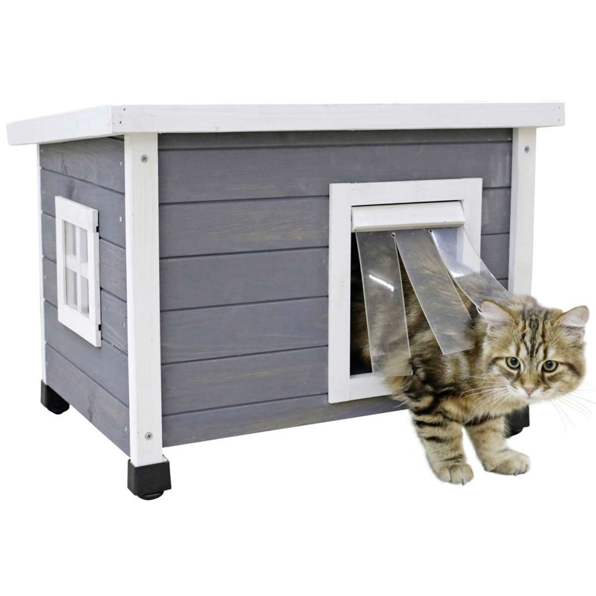 Kerbl Maison pour chats Rustica gris/blanc