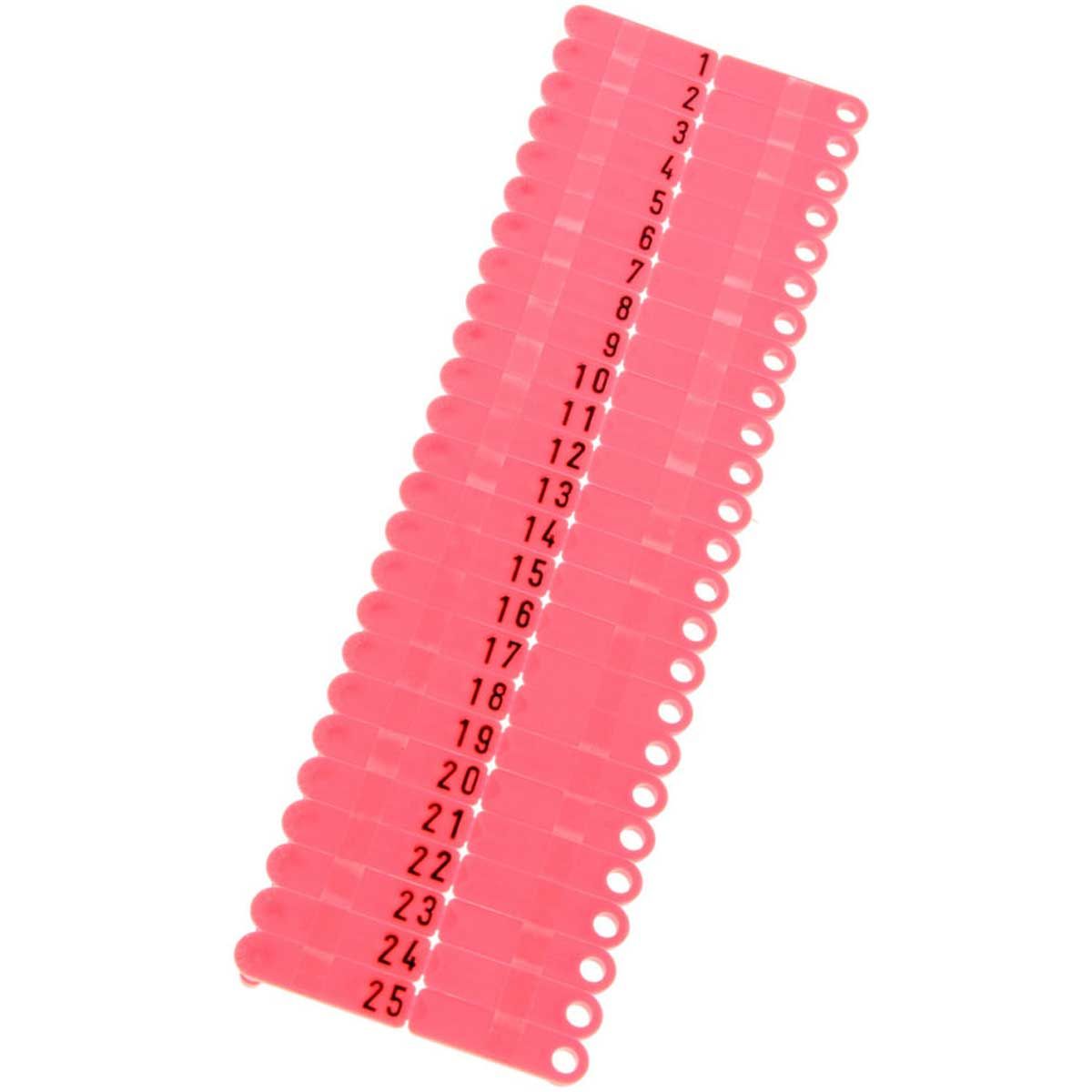 Targhetta auricolare Twintag rosso 1-50