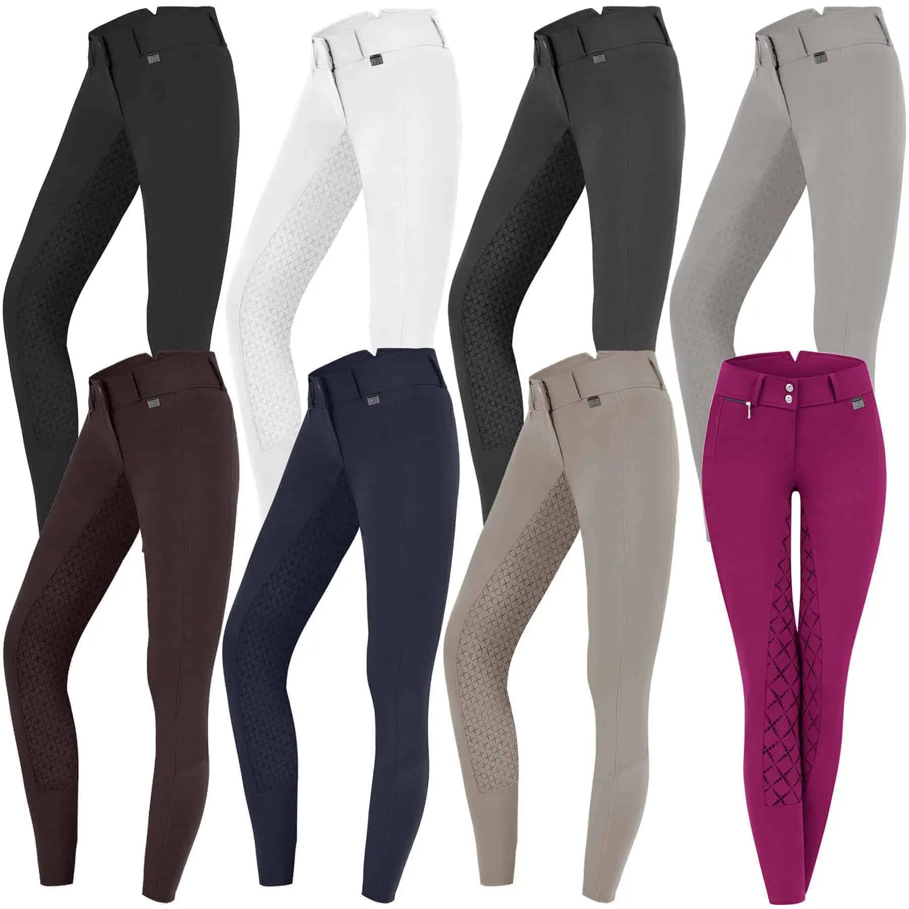 Pantalon d'équitation ELT Micro Sport Silicone Taille Haute, Fond Intégral, bleu nuit 140