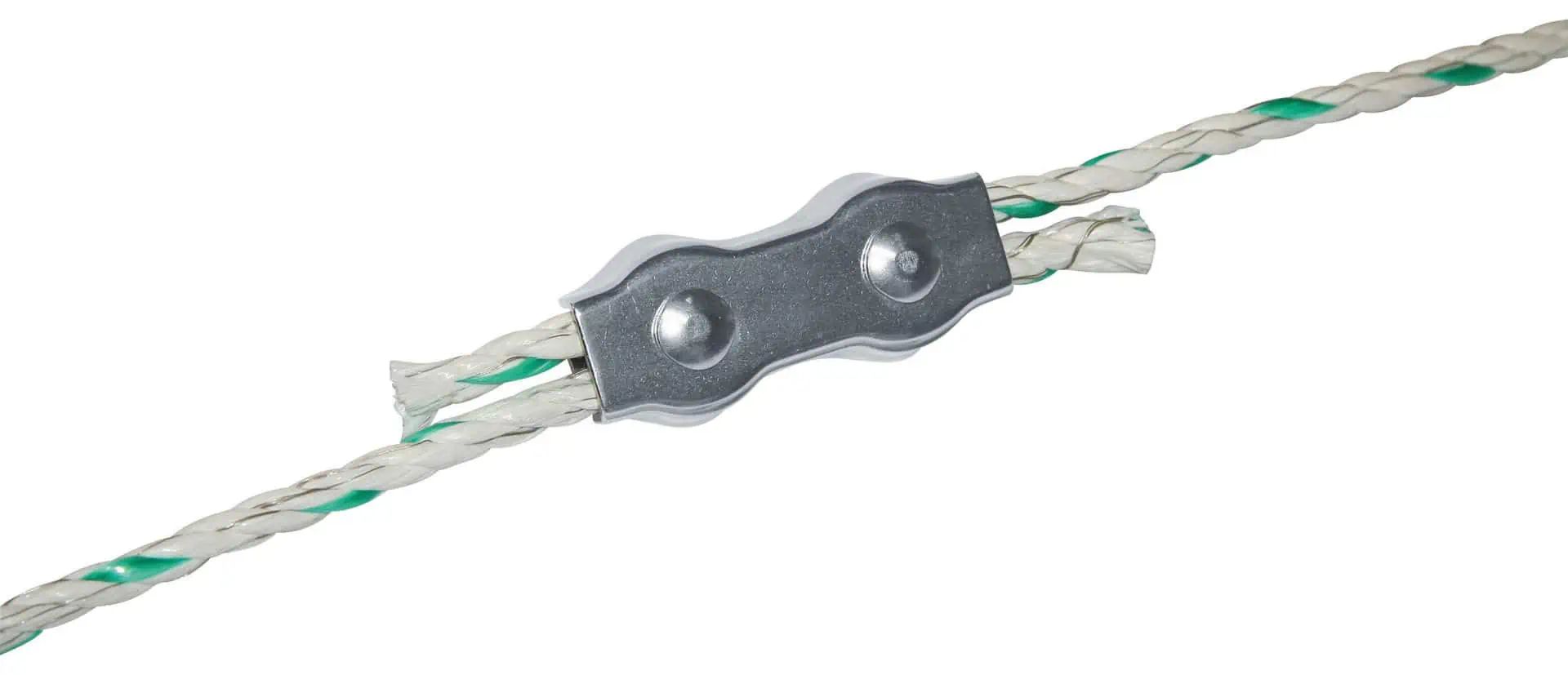 AKO Nirosta-Seilverbinder für Elektroseil bis 8 mm, 5 Stück, im Einsatz