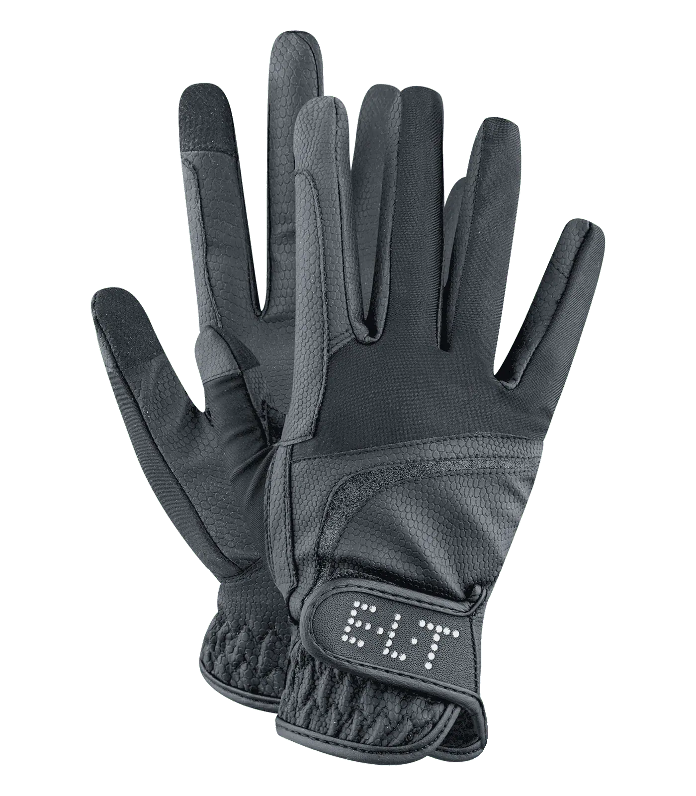 Gants d'équitation ELT Noelle, design pailleté et compatible écran tactile, noir XL
