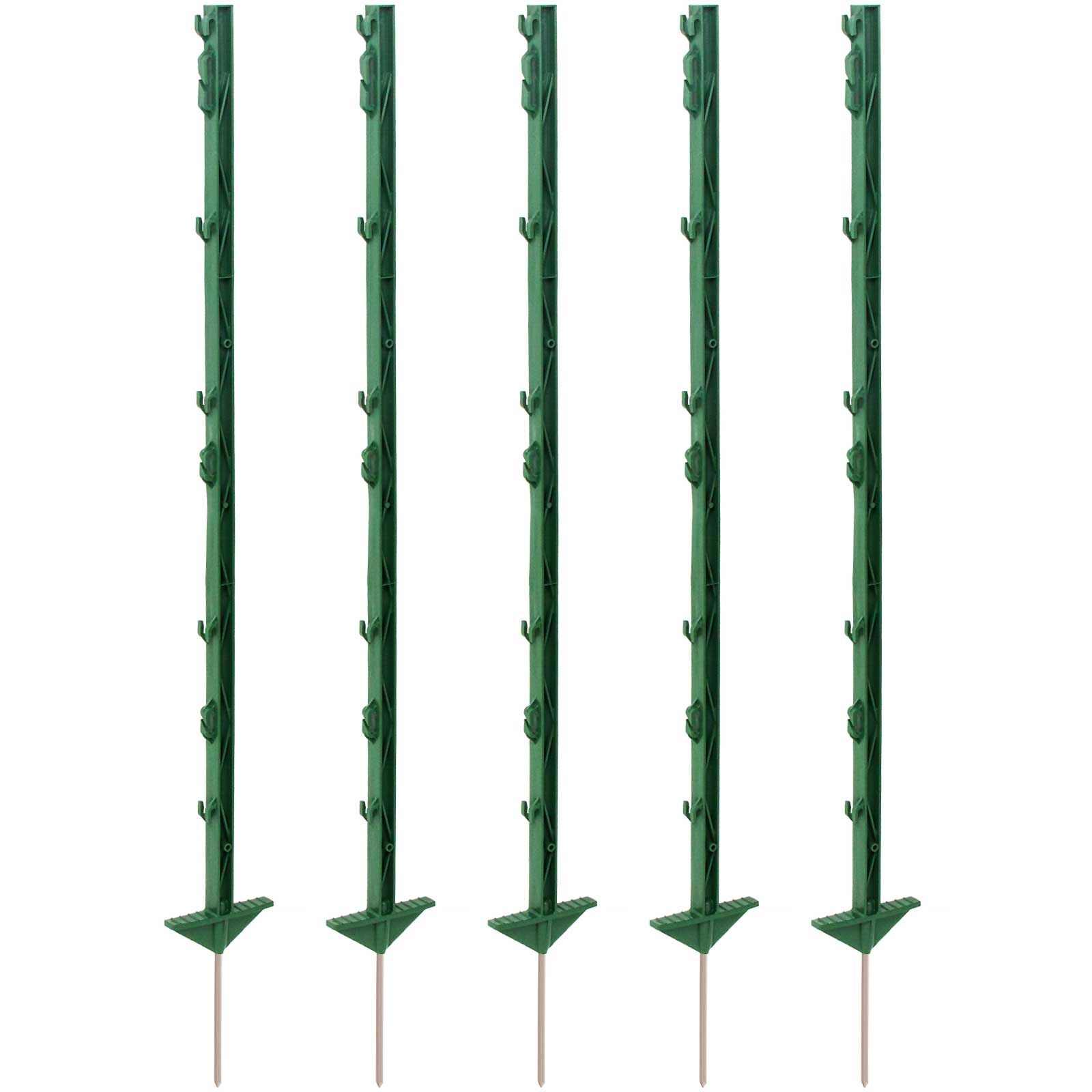 20x Agrarzone Paletto per recinti in plastica 105cm, doppio predellino, verde