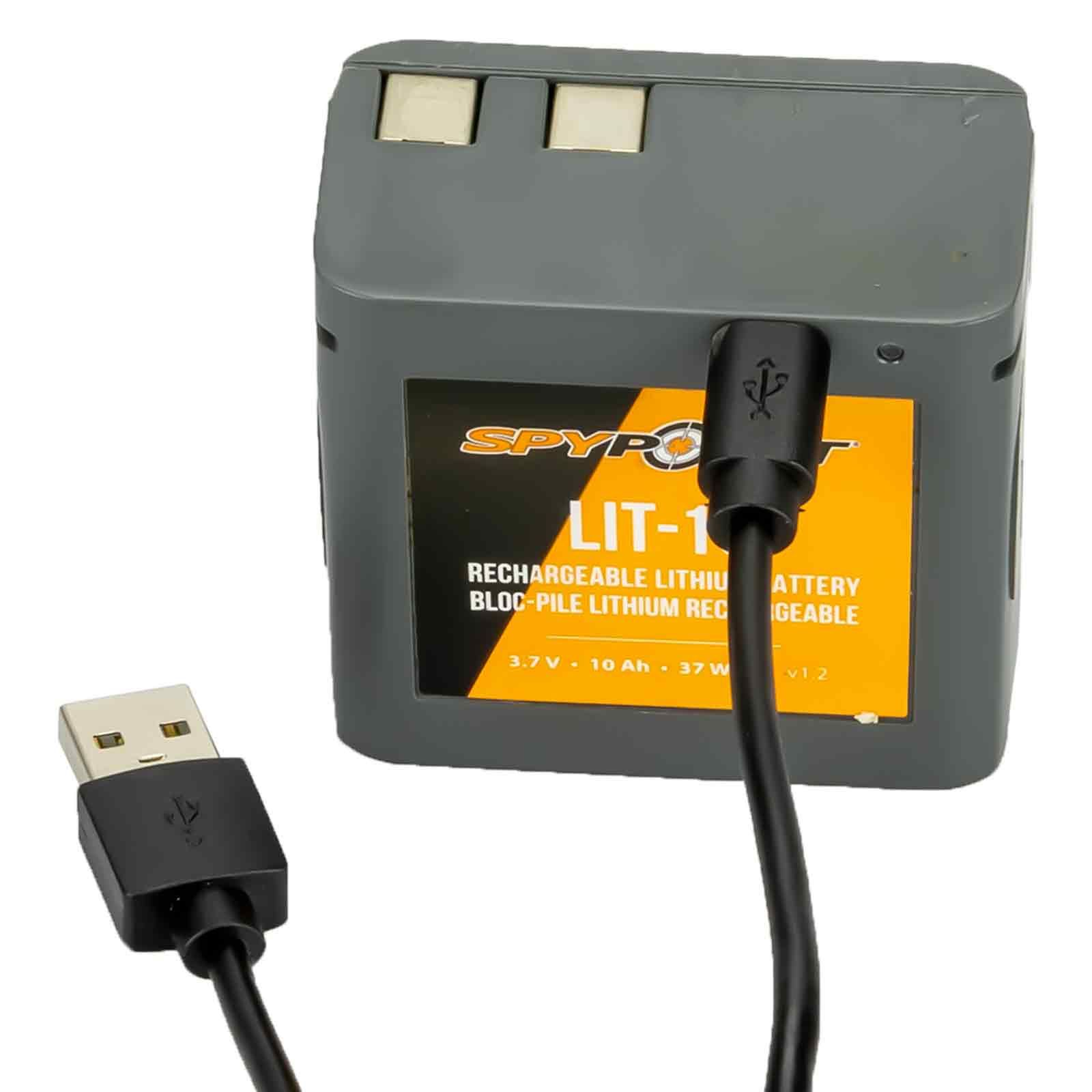 Spypoint LIT-10 Lithium-Akku für Wildkameras, wiederaufladbar, Zubehör, Kabel