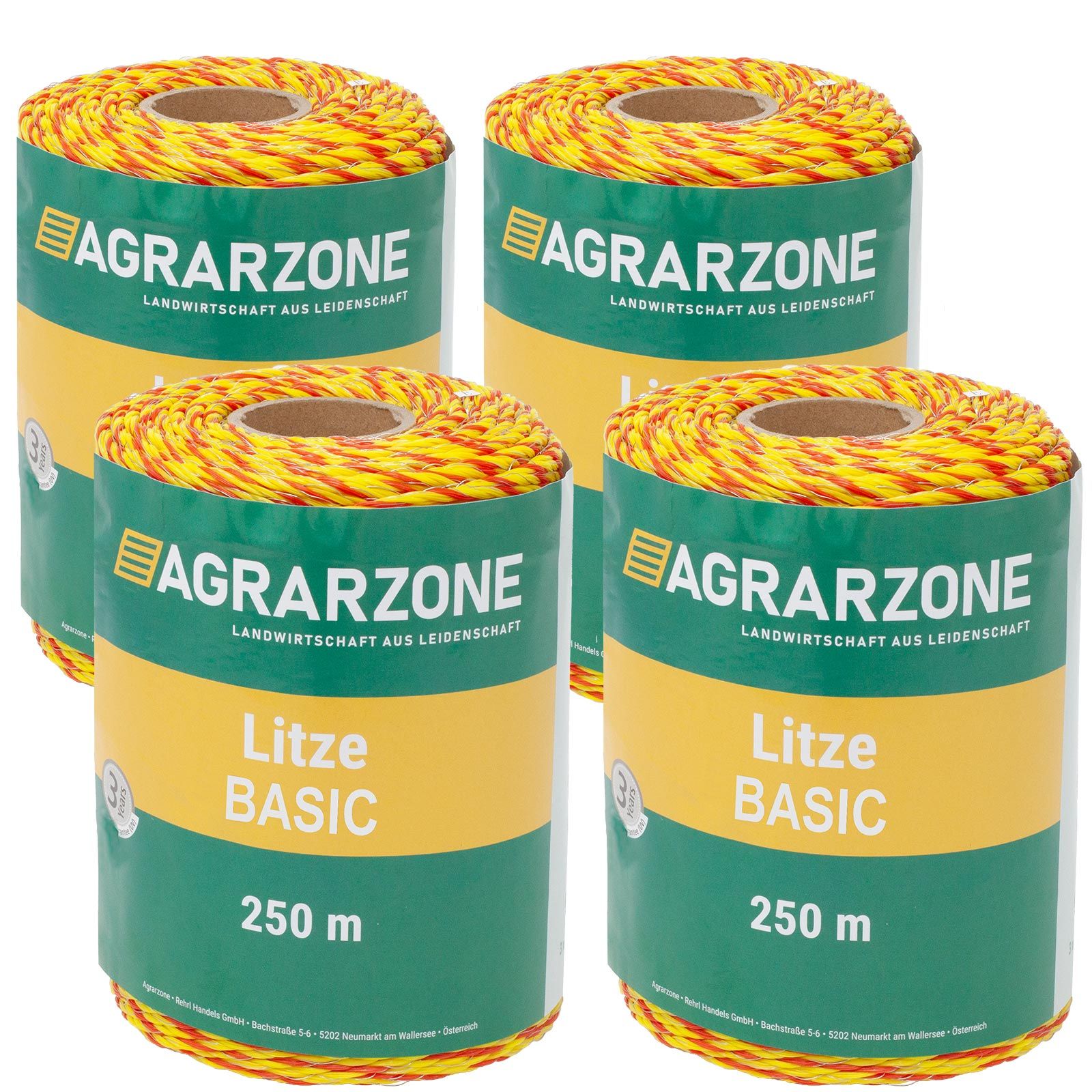 Fil de clôture électrique Agrarzone BASIC 3x0,20 acier inox, jaune-orange 1000 m