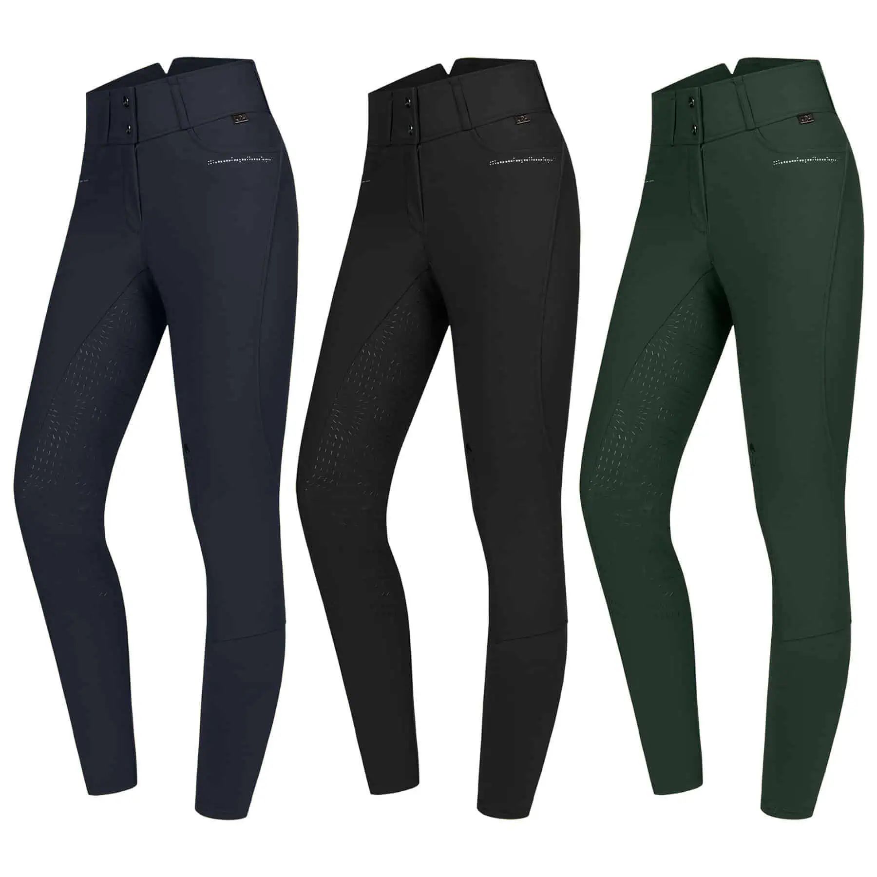 Pantalon d'équitation ELT Mathilda Glam High Waist Fond Silicone, noir D42